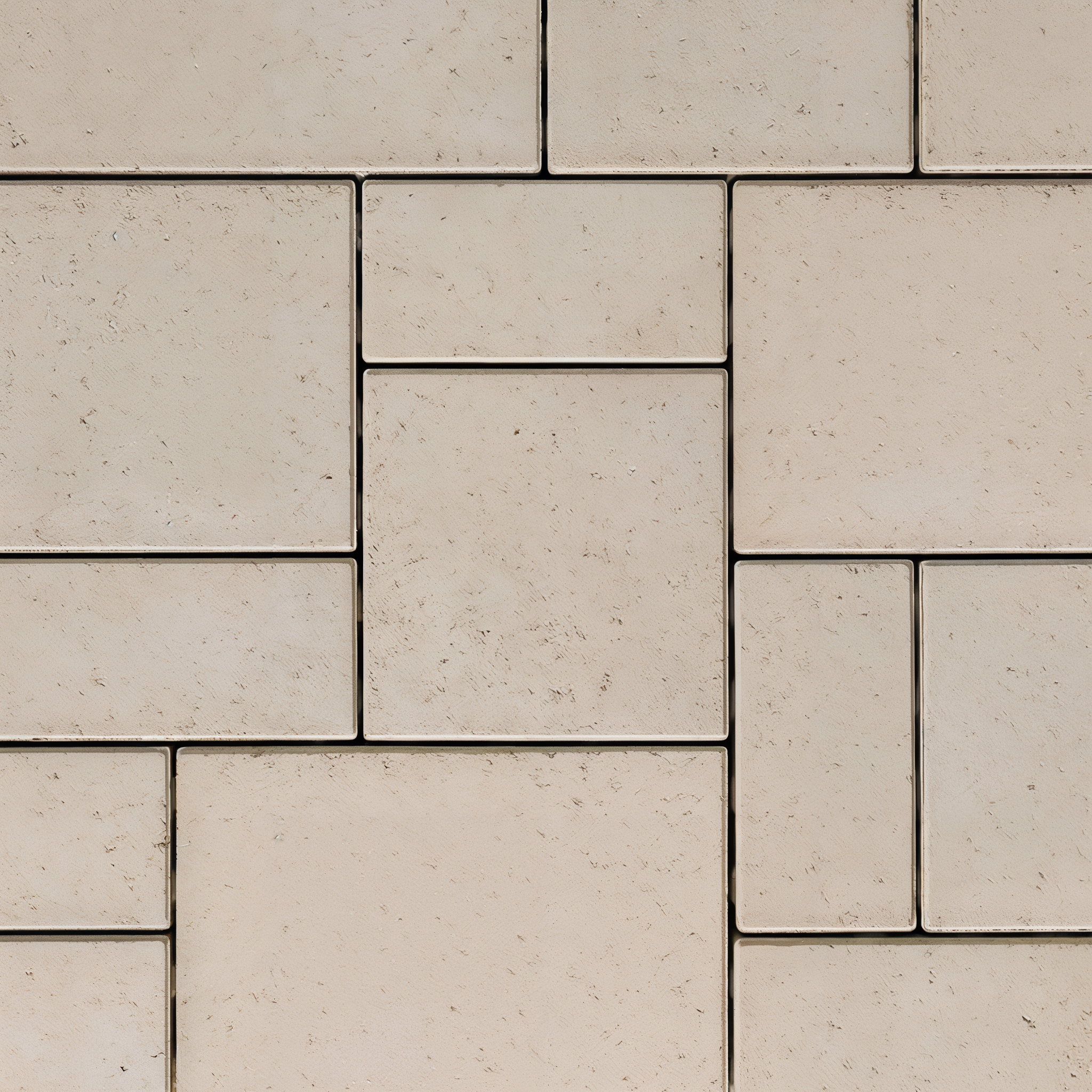 Blu Random Smooth Slab Paver Overlay in Beige Cream color.