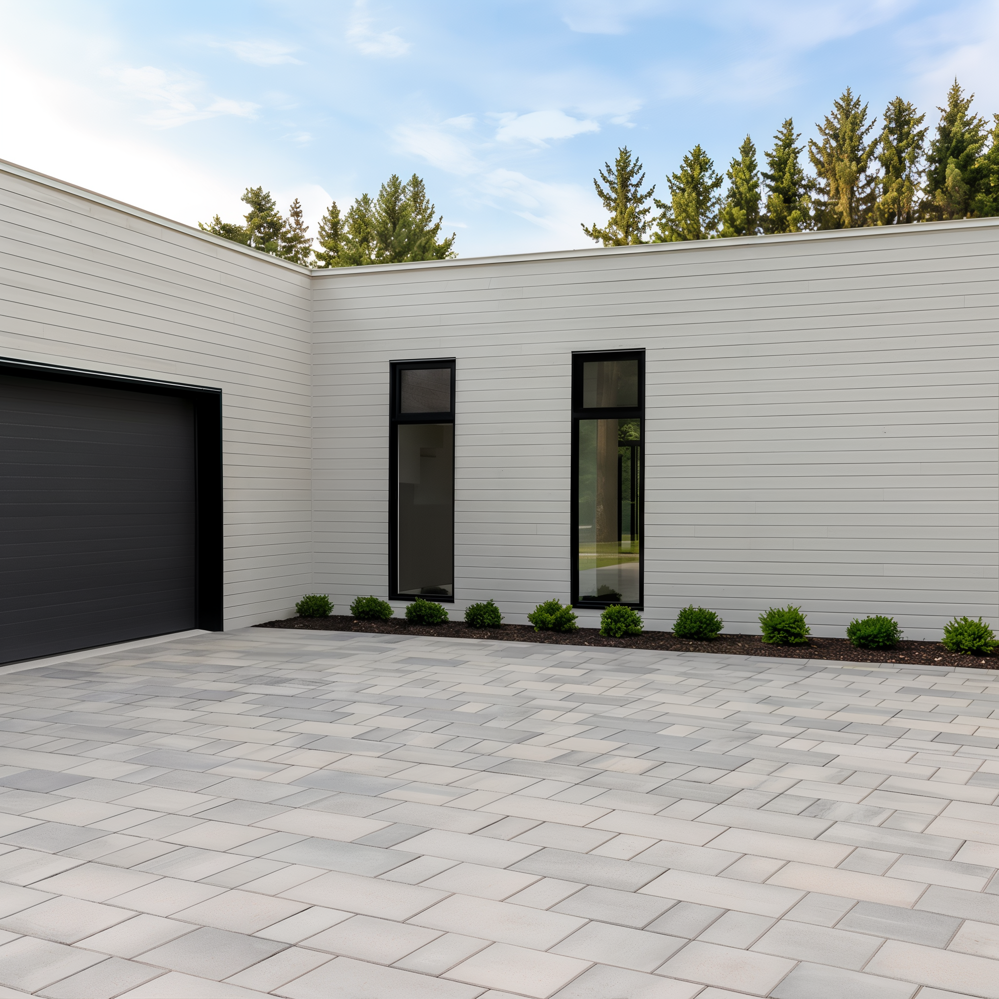 Blu 80 Smooth Paver in Greyed Nickel for an outdoor walkway