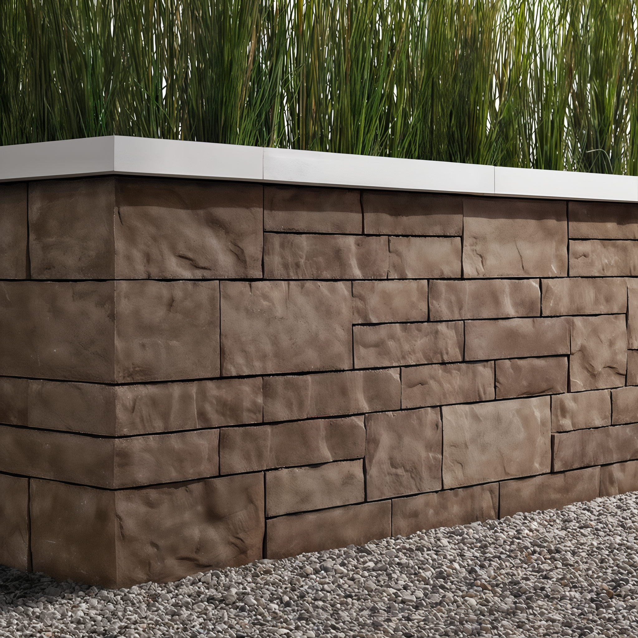Brandon Wall Chestnut Brown 180mm retaining wall block. #Chestnut Brown / Slate#180 Mm Wall