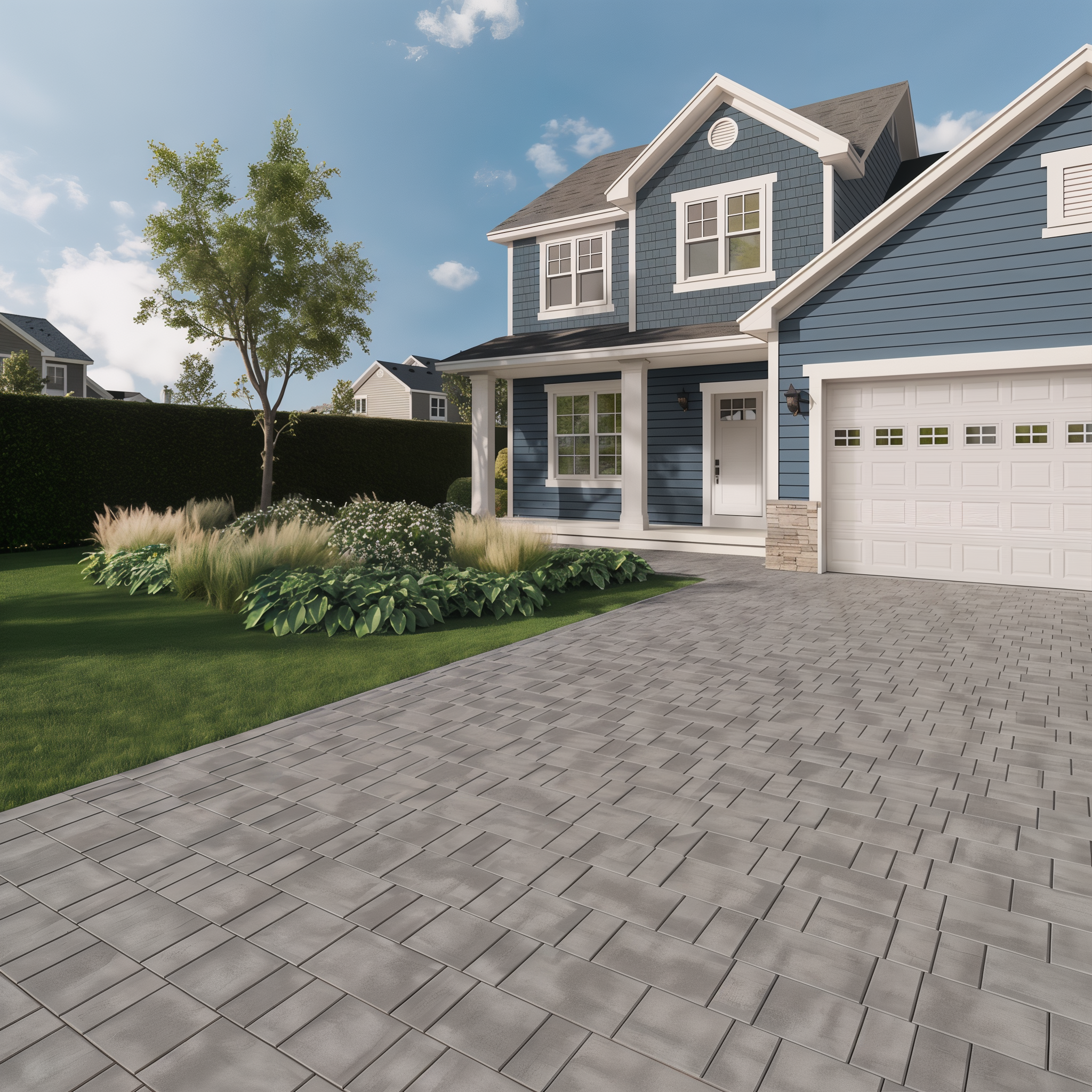Eva Smooth paver in Chestnut Brown for outdoor walkway, modular size. #Chestnut Brown / Smooth#Modular Size