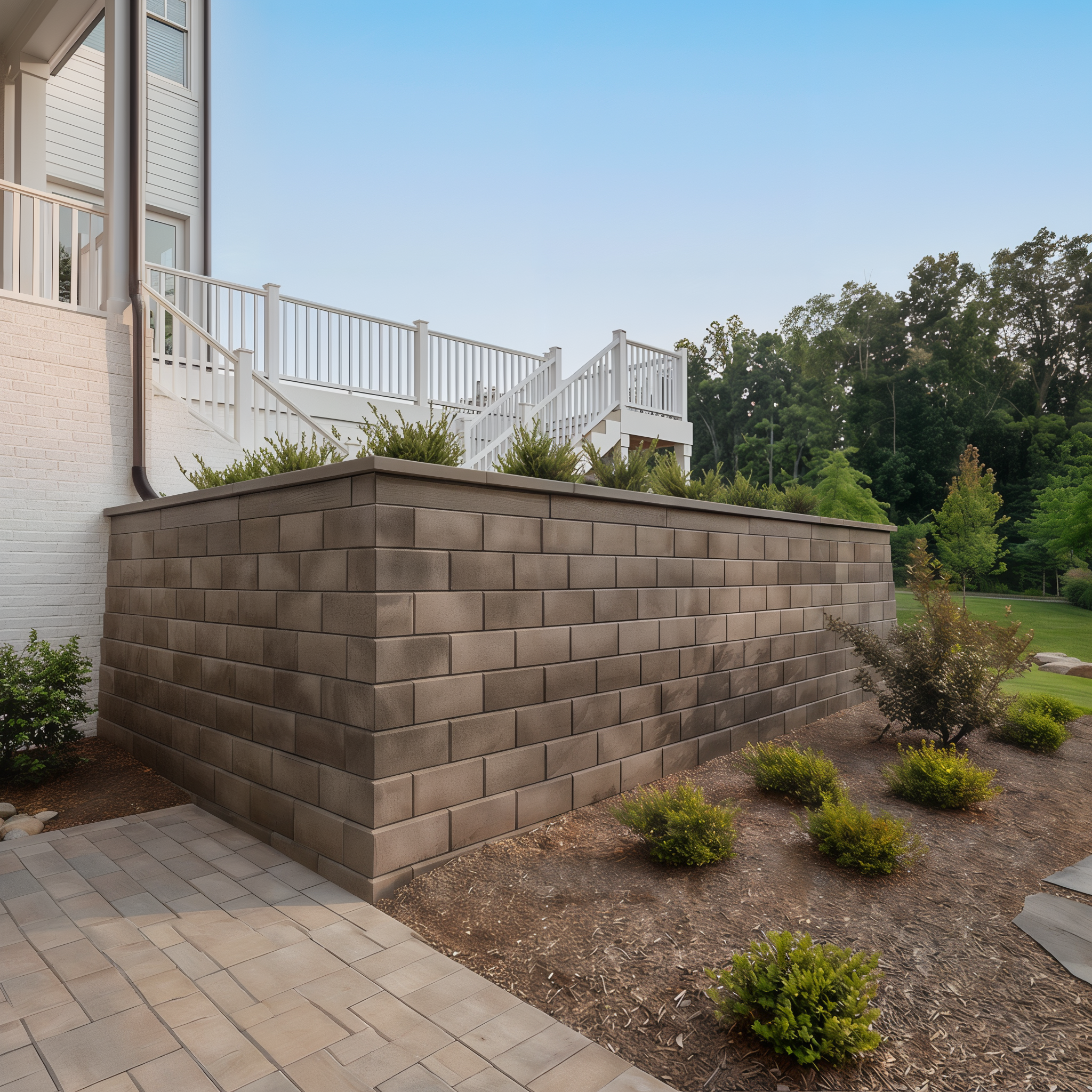 G-Force Wall in Sandlewood creating a durable garden edge.