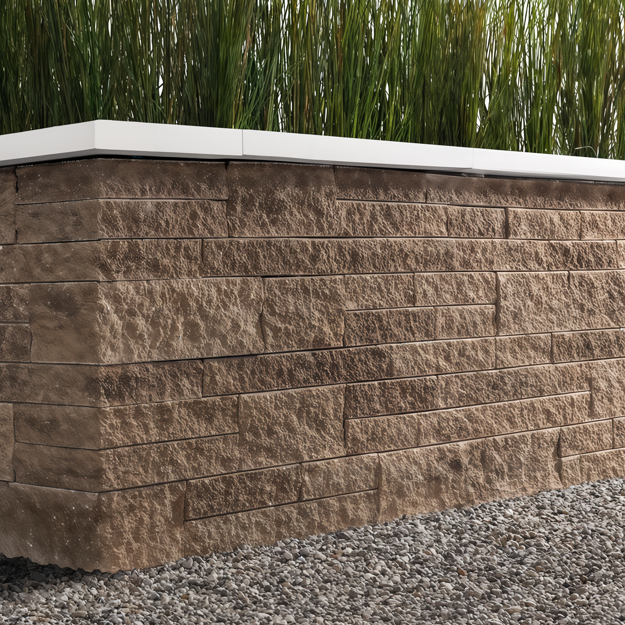 Mini-Creta Architectural Wall in Chestnut Brown Split Pillar finish. #Chestnut Brown / Split#Pillar