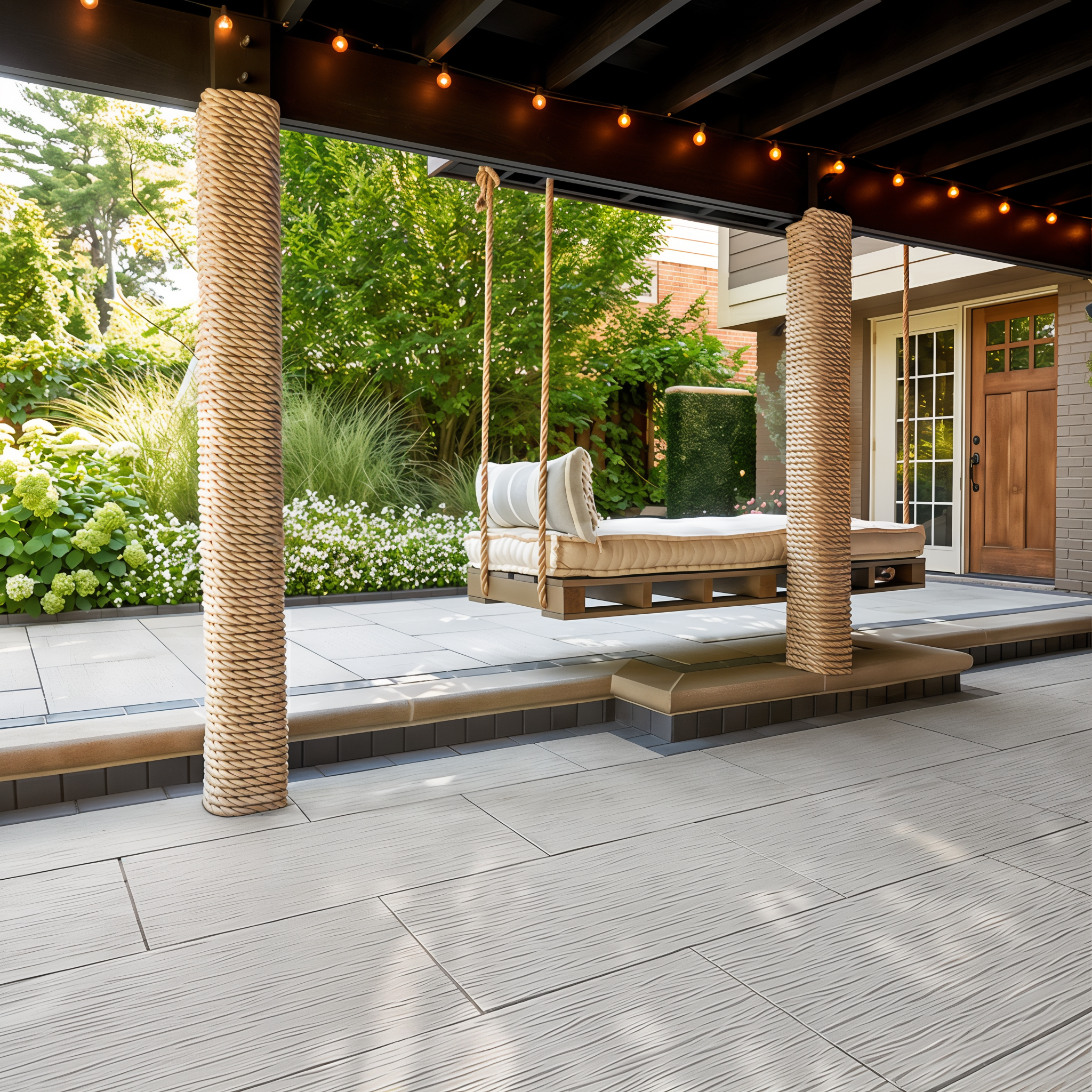 Techo-Bloc Ocean Grande slabs in Greyed Nickel HD² Ocean Wave for an outdoor patio.