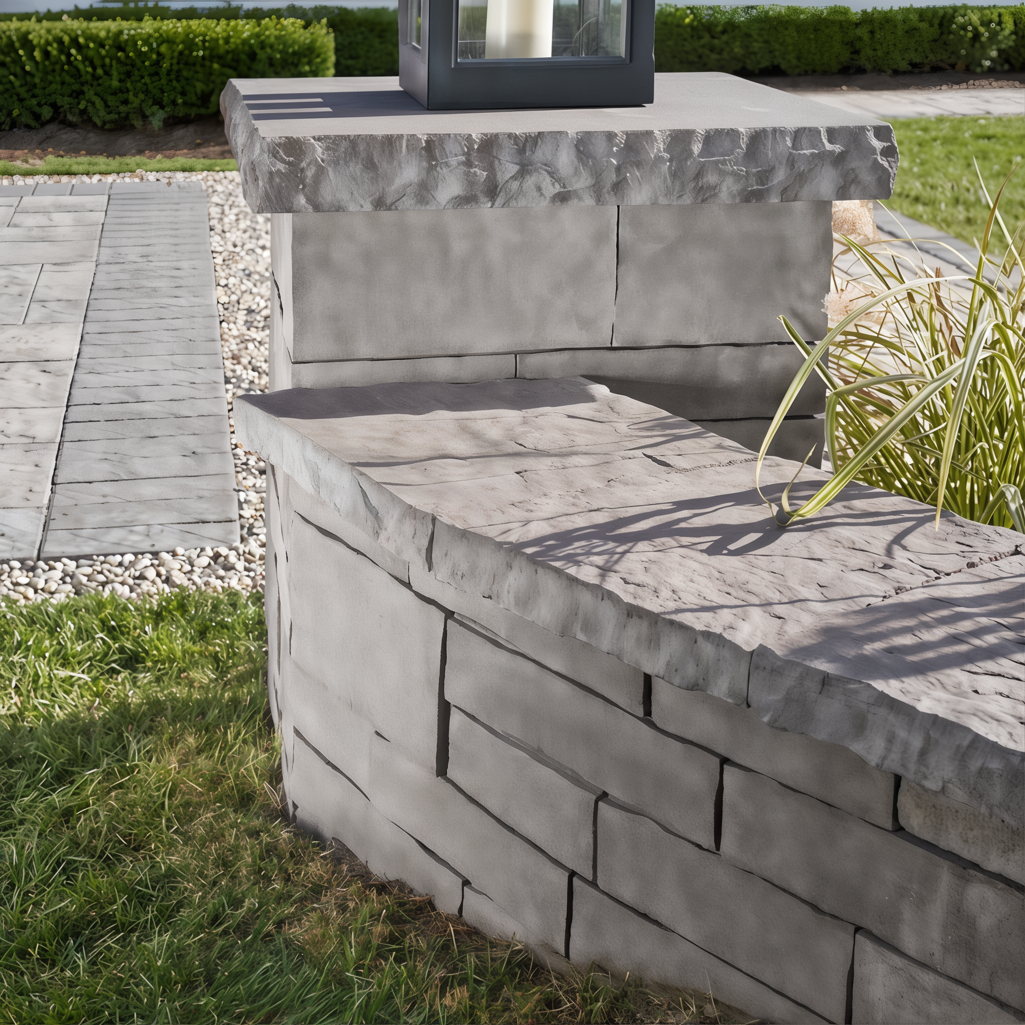 Portofino Cap in Rock Garden Brown/Slate, Modular Size for Pool Coping #Rock Garden Brown / Slate#Modular Size