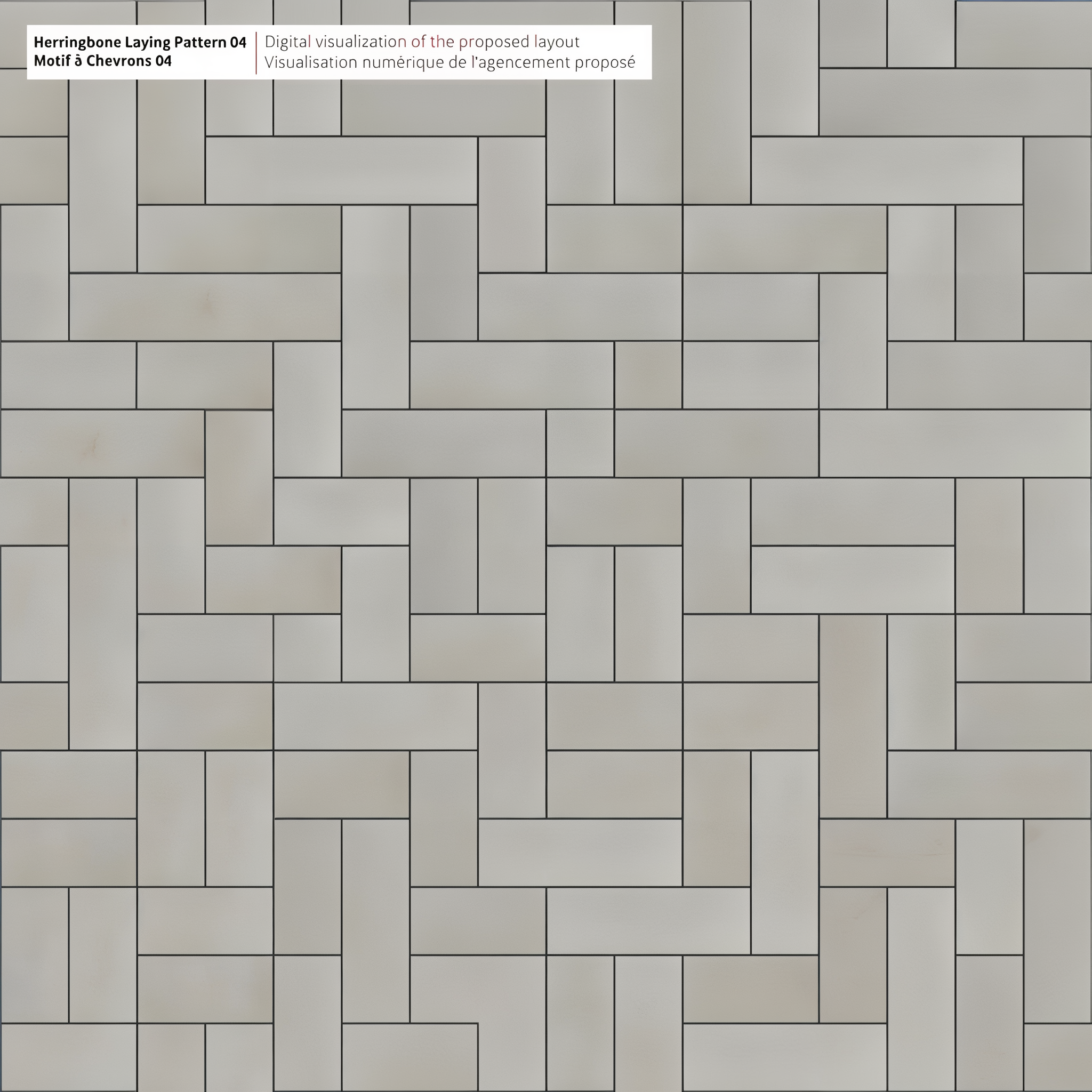 Elegant Greyed Nickel Sleek HD² paver walkway, Caffe Crema / Hd² Smooth Single Size, Herringbone Laying Pattern 04