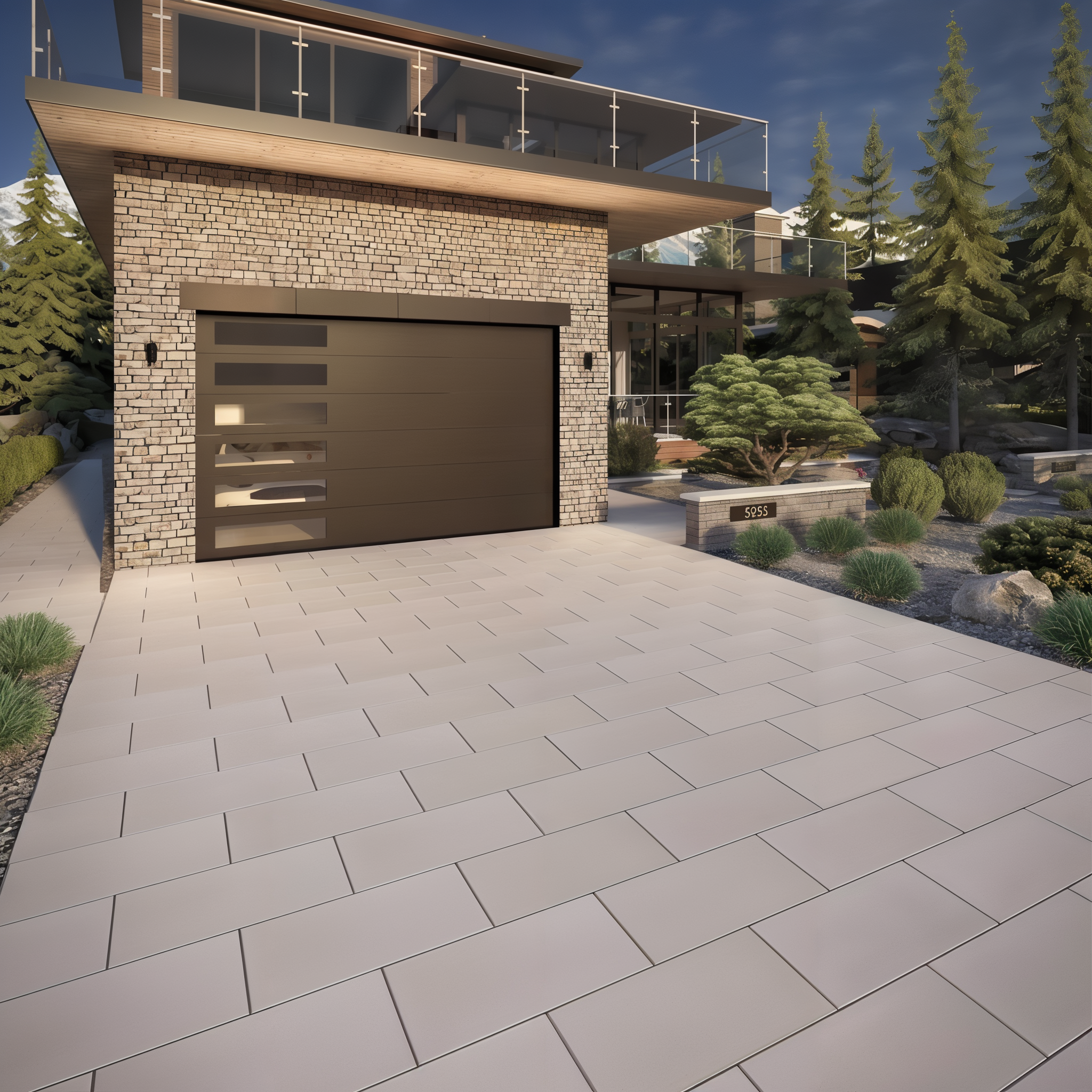 Sleek Greyed Nickel HD² paver driveway, Caffe Crema / Hd² Smooth Single Size