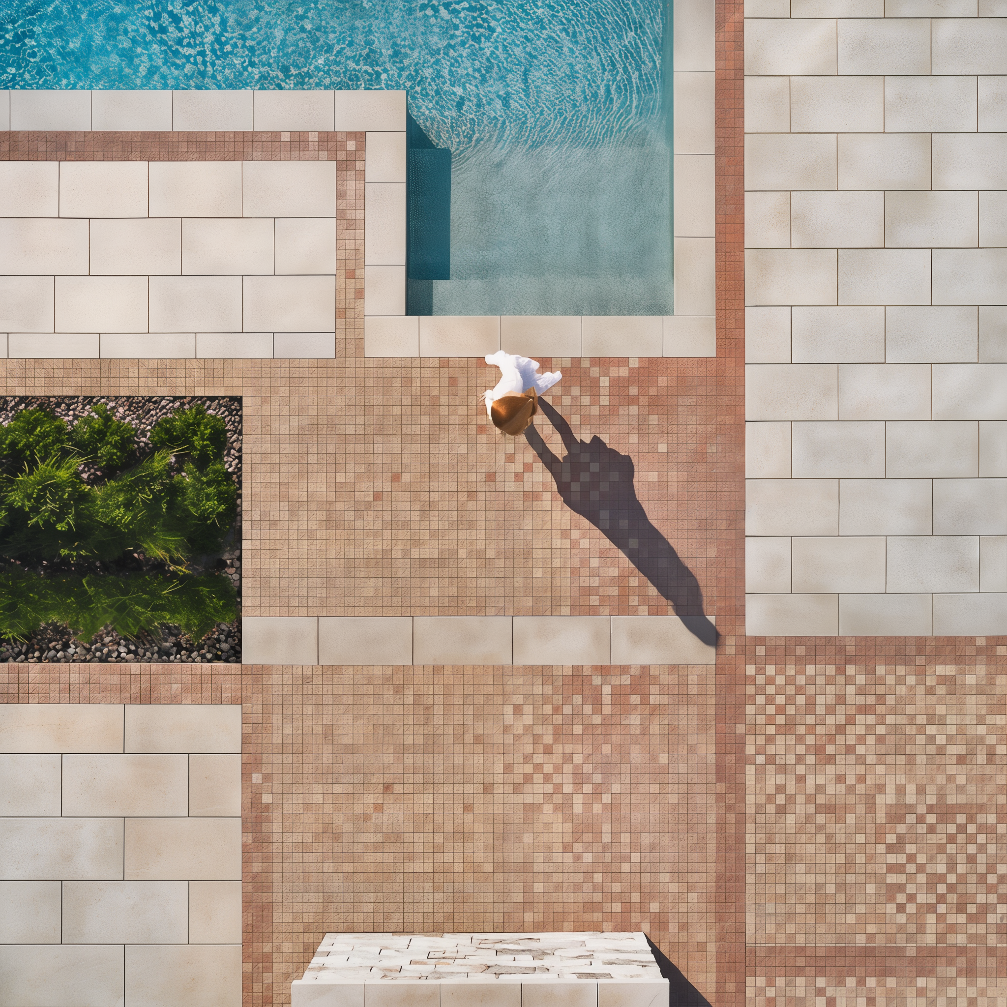 Squadra Merlot Slate Pavers forming a modern pool deck, Single Size