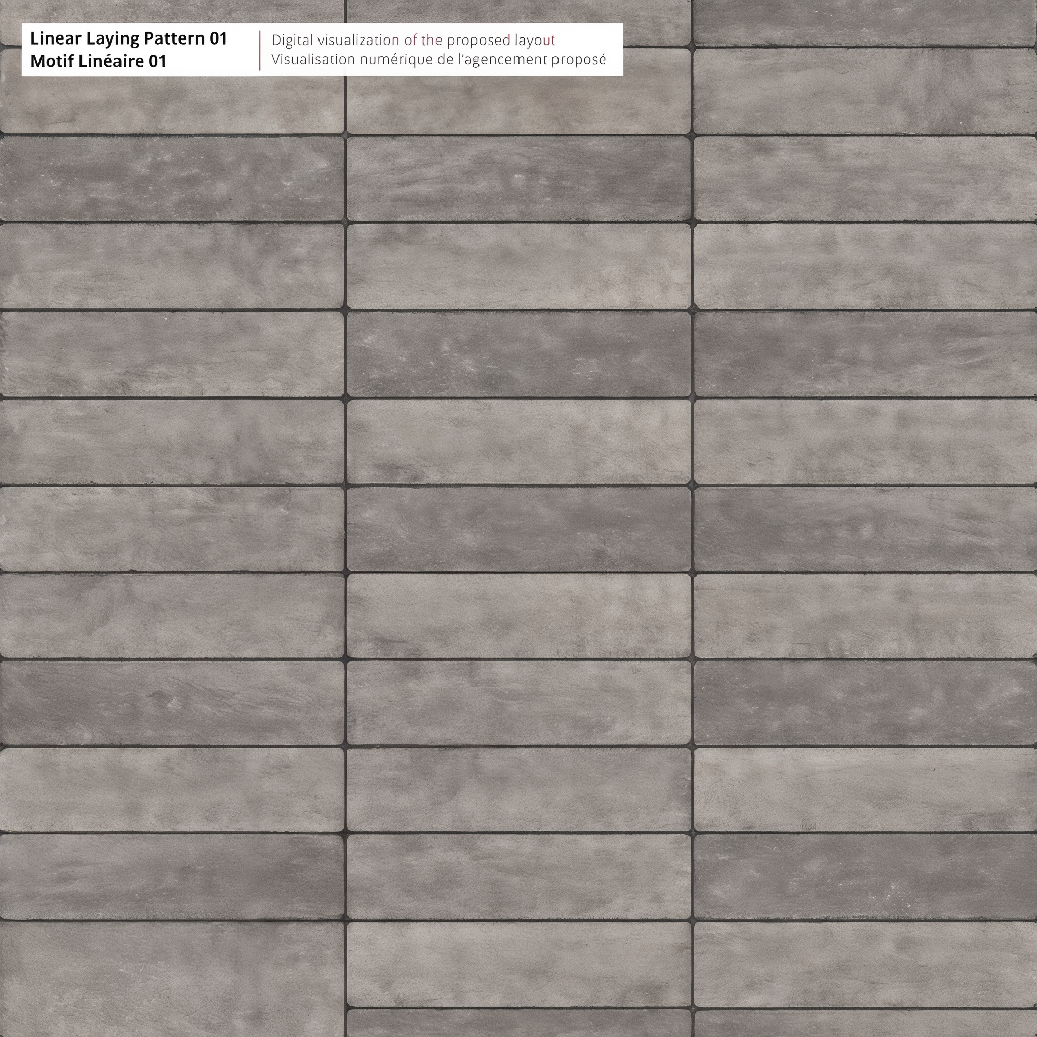 Westmount Shale Grey HD² Smooth pavers Linear Pattern 01; Onyx Black Single Size.