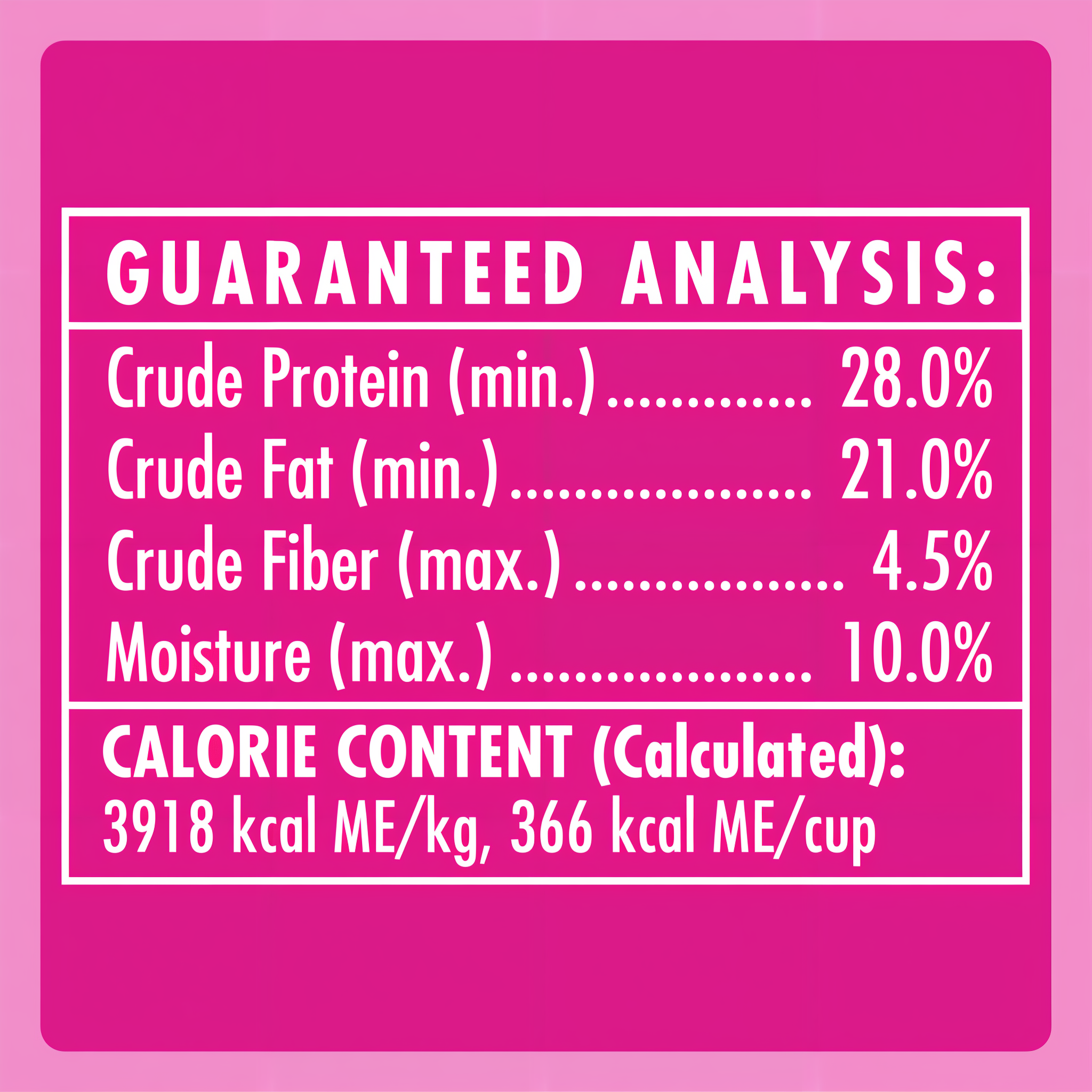 Temptations Classic Blissful Catnip Flavor Crunchy and Soft Cat Treats guaranteed analysis and calorie content