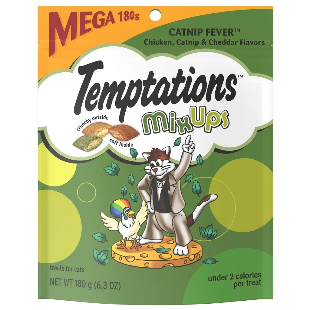 Temptations Cheese, Chicken and Catnip Flavor Mix-Ups Crunchy Treats Cat Treats