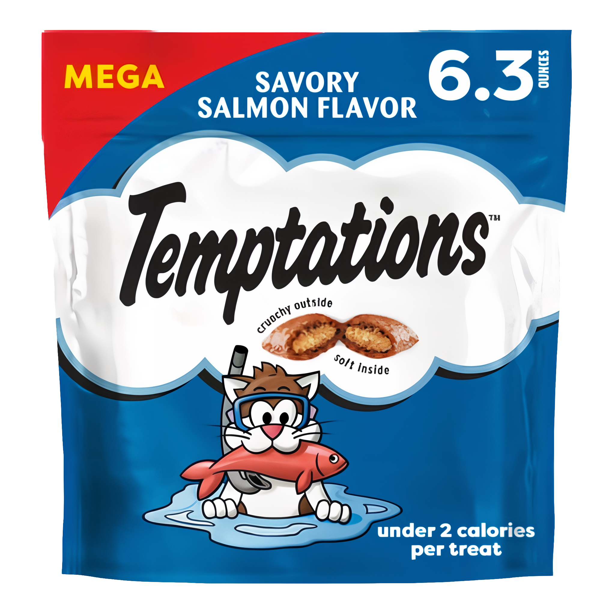 Temptations Classic Savory Salmon Flavor Crunchy and Soft Treats for Cats