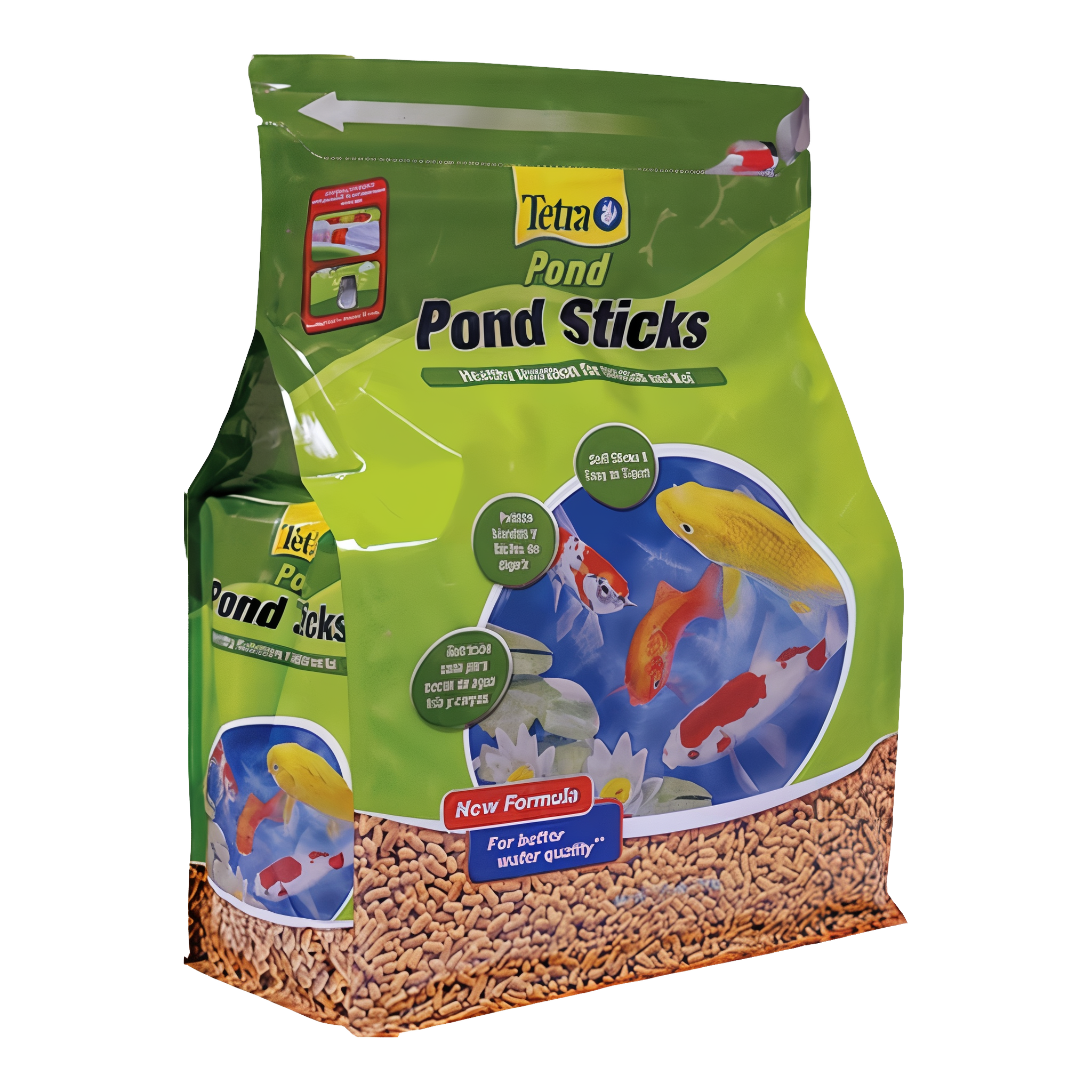 Tetra TetraPond Sticks pond fish food for goldfish and koi, 1.72 lb size.