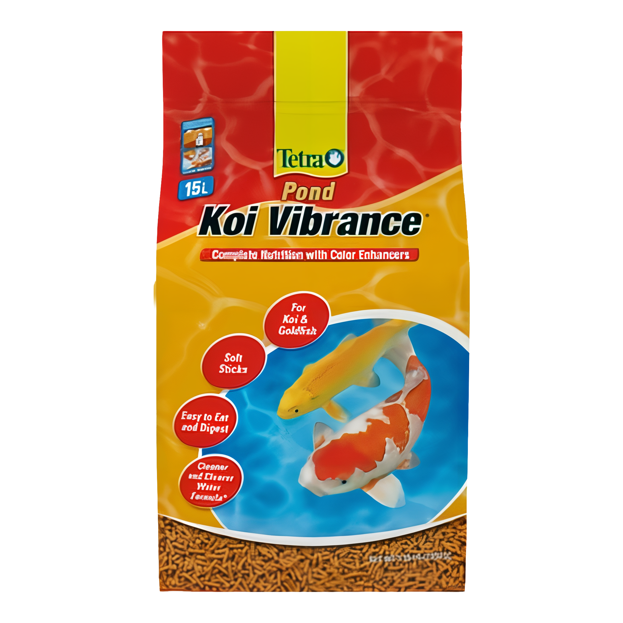 TetraPond Koi Vibrance Soft Sticks Floating Pond Food, 5.18 lb for pond fish.