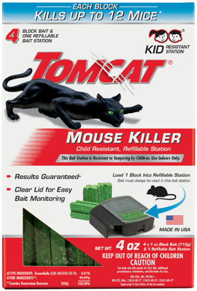 Tomcat Mouse Killer Child Resistant Refillable Station and Refills