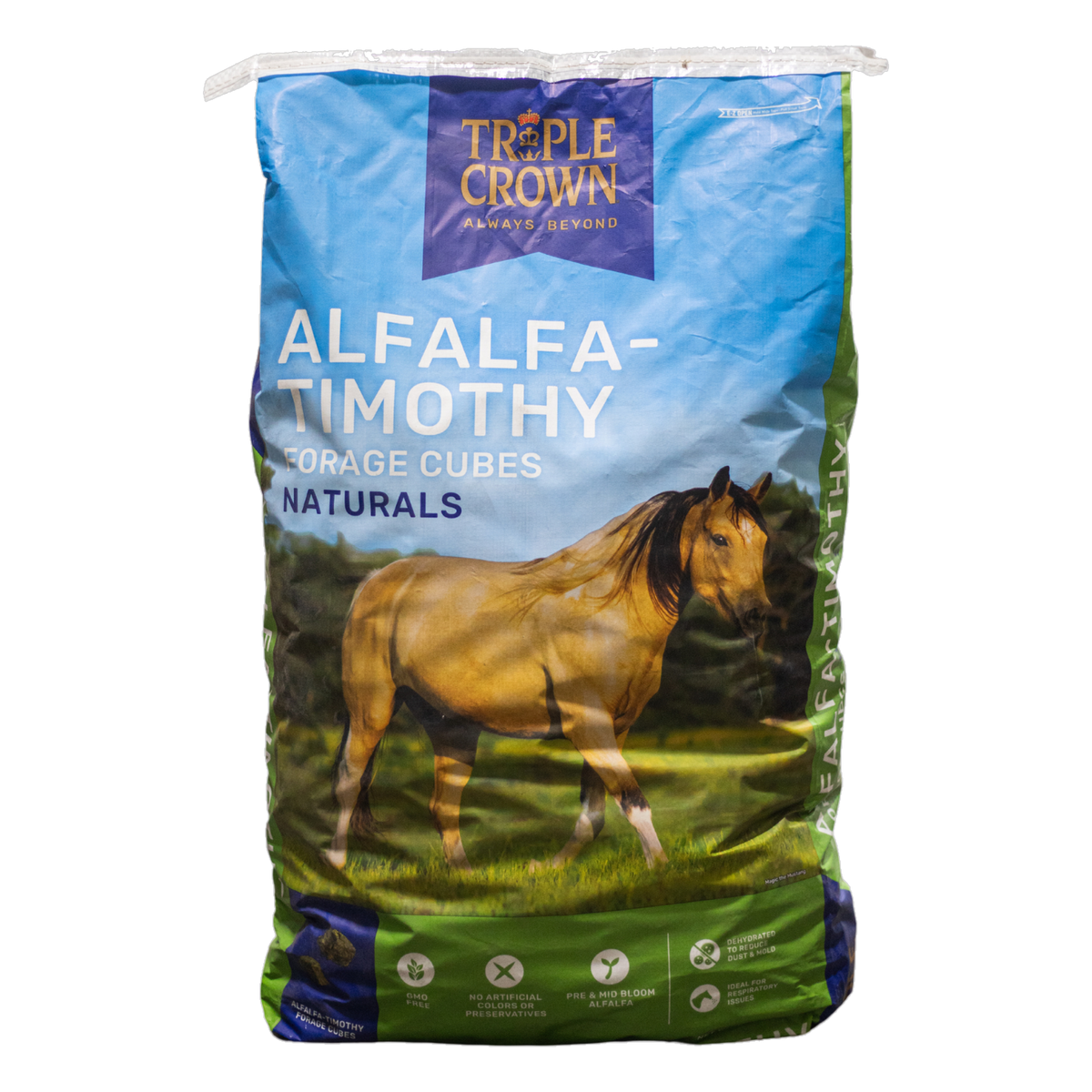 Triple Crown Naturals Alfalfa-Timothy Forage Cubes 50 lb bag, front of bag