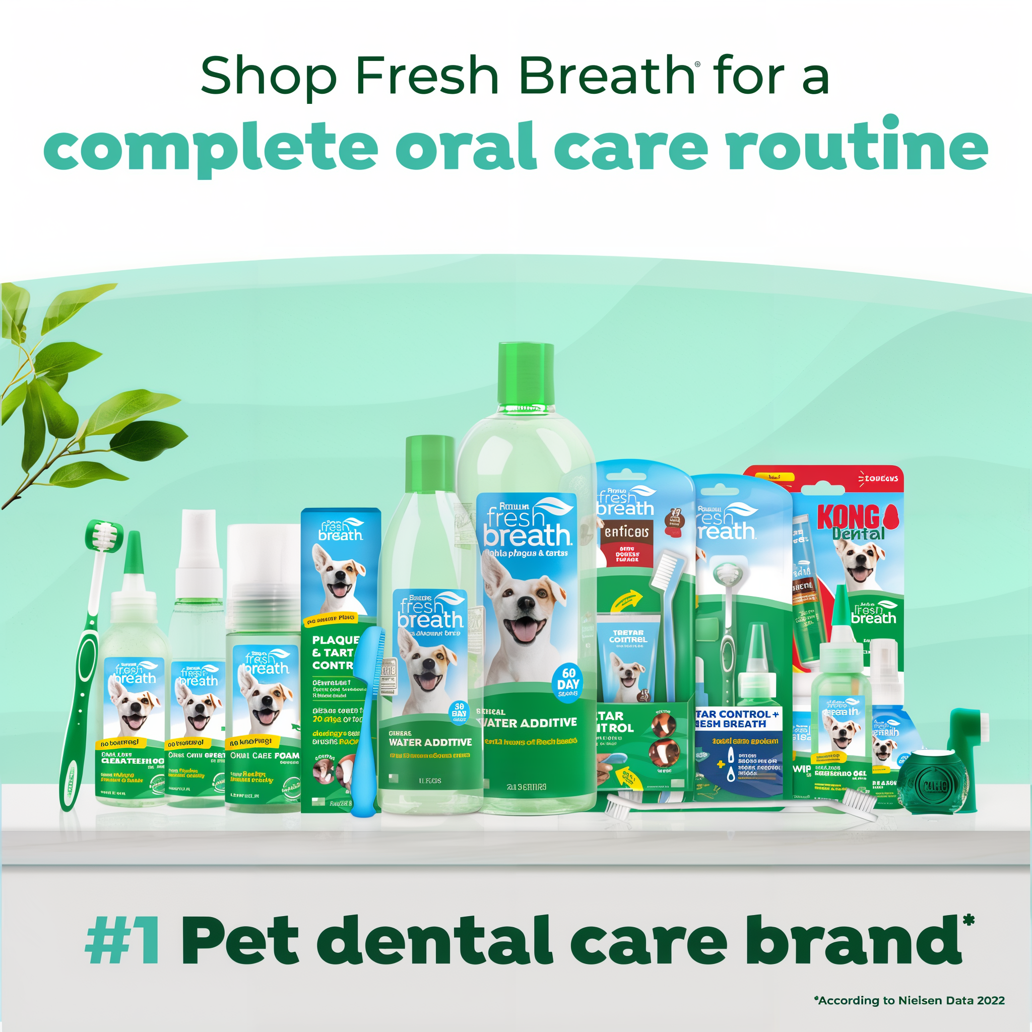 Assorted pet dental care products by TropiClean Fresh Breath