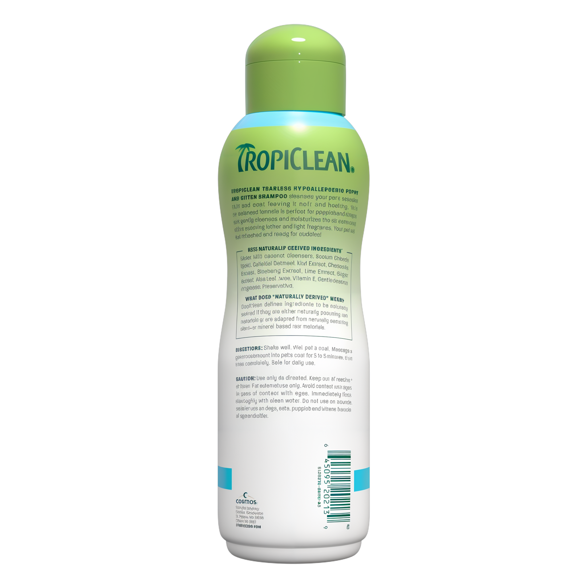 TropiClean hypoallergenic shampoo bottle back