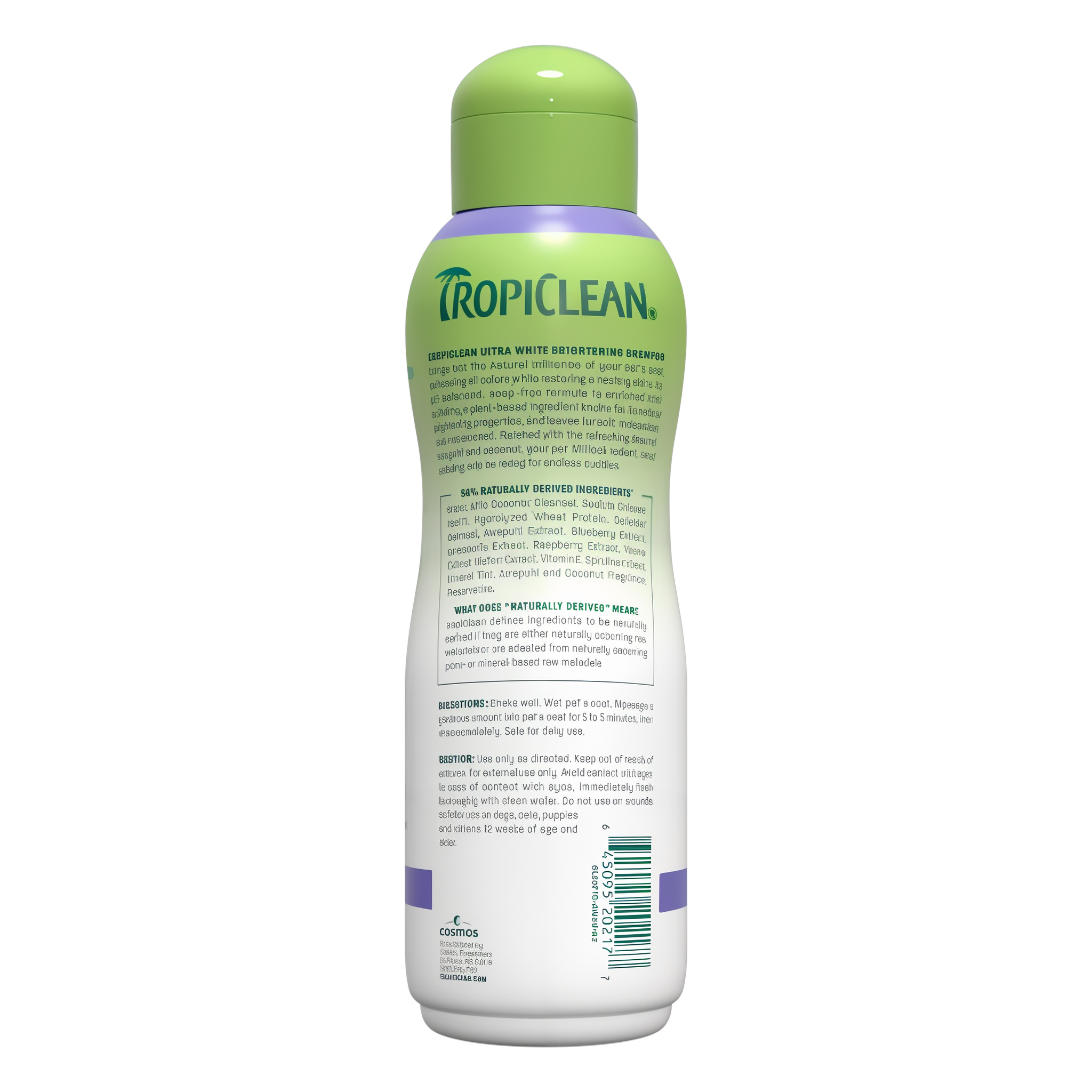 TropiClean Ultra White shampoo bottle back
