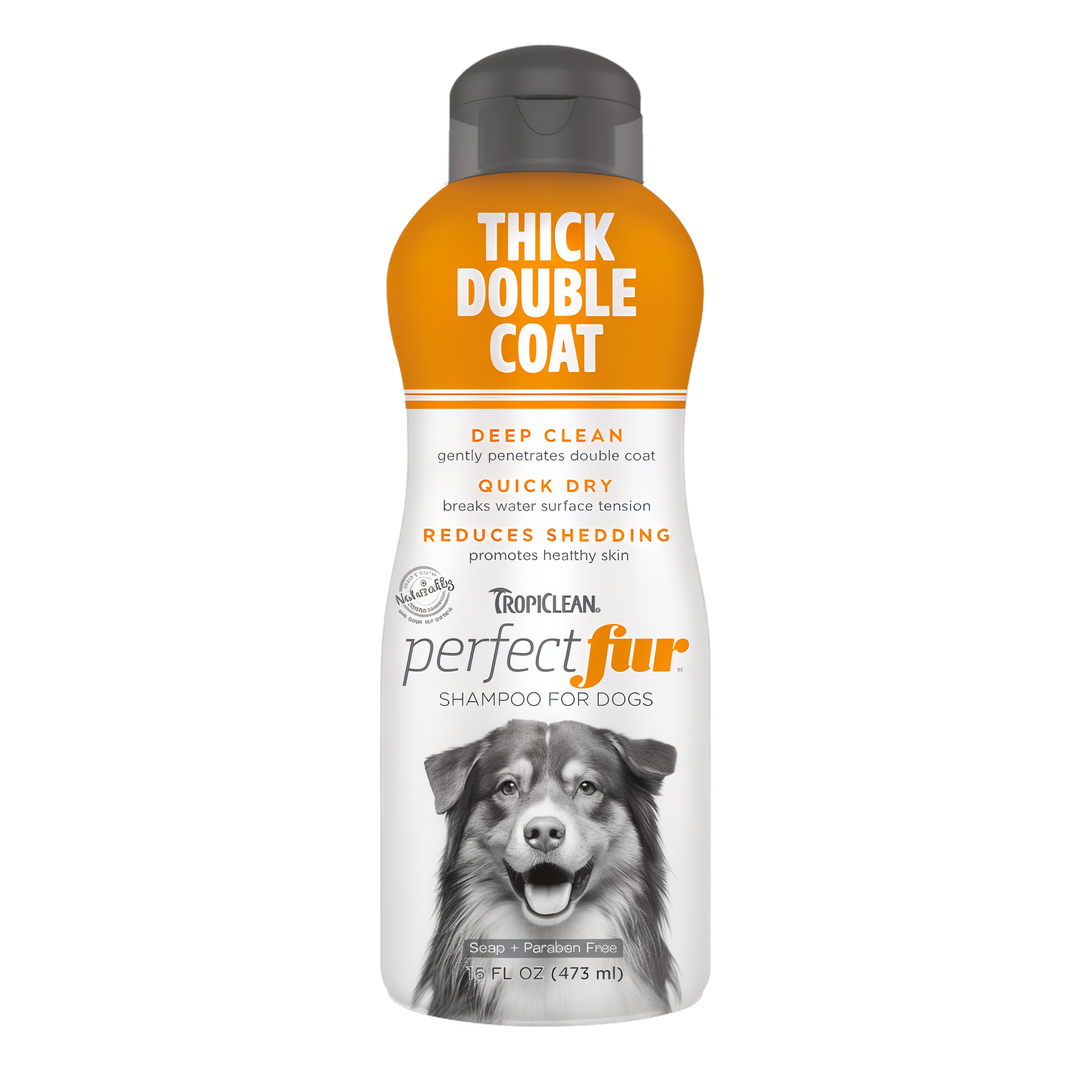 Tropical Perfect Fur dog shampoo bottle on a white background