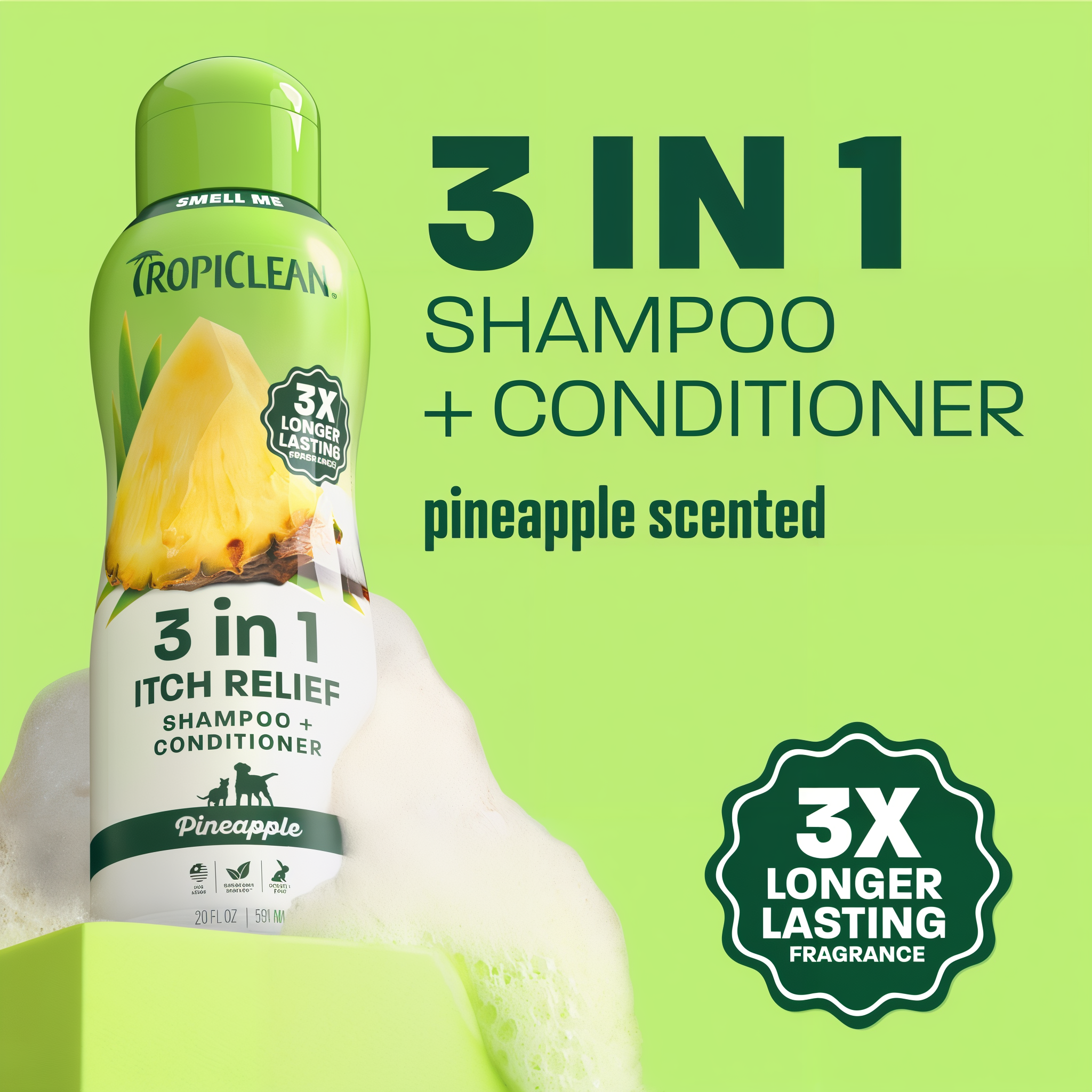 TropiClean Pineapple 3 in 1 shampoo plus conditioner with pineapple scent