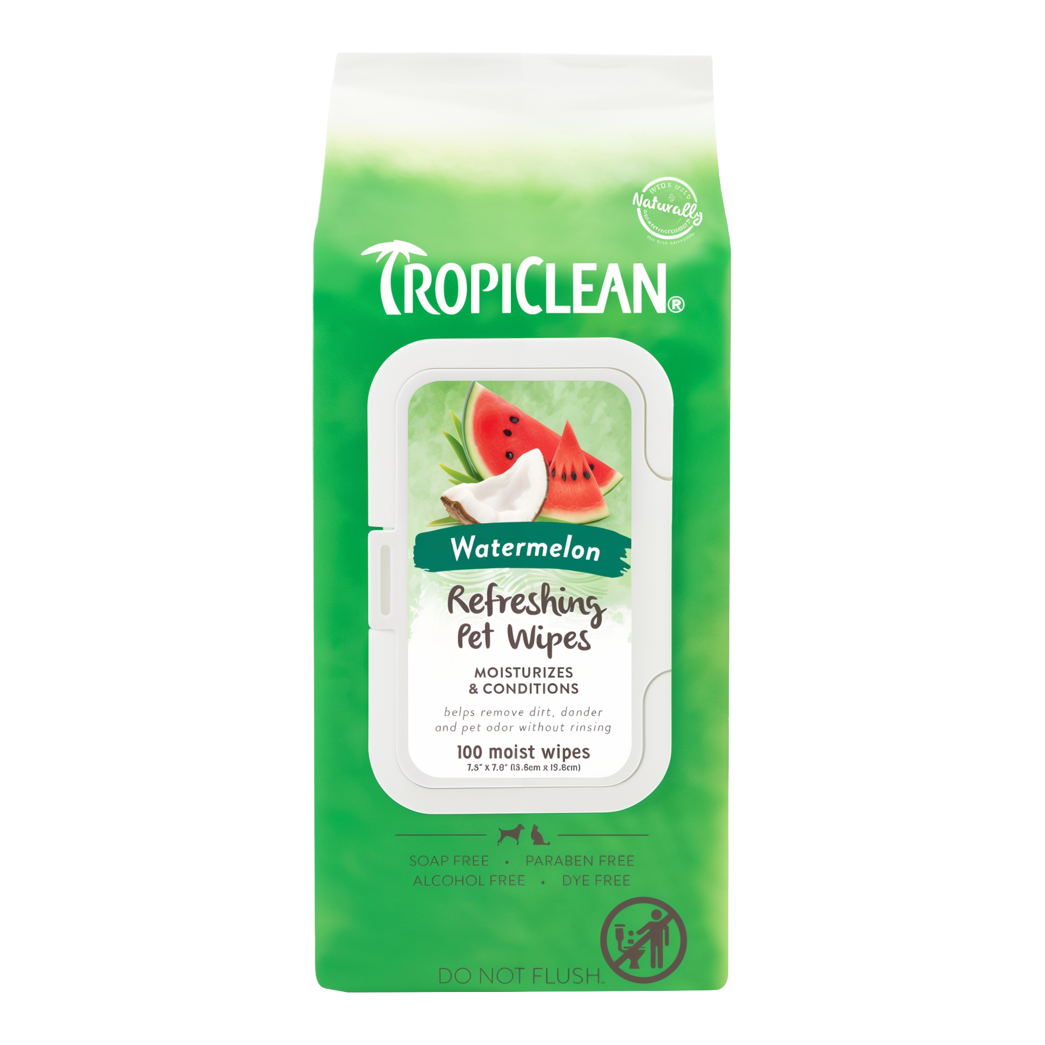 TropiClean Watermelon 2-in-1 Refreshing Pet Wipes