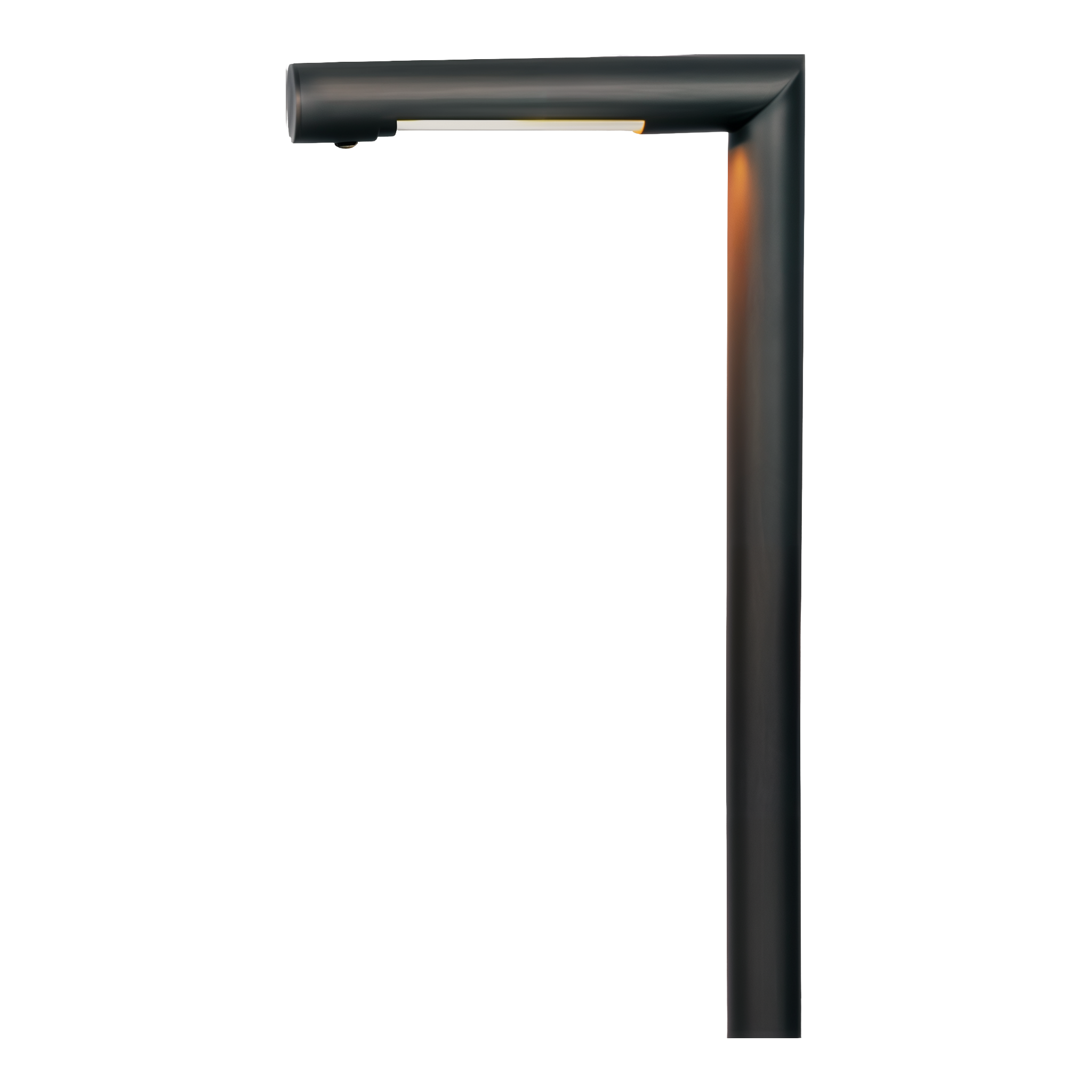 Tru-Scapes Modern Path Light TS-B306 — Black powder-coat solid brass, G4 LED 2700K warm white, studio view #Black#2700K