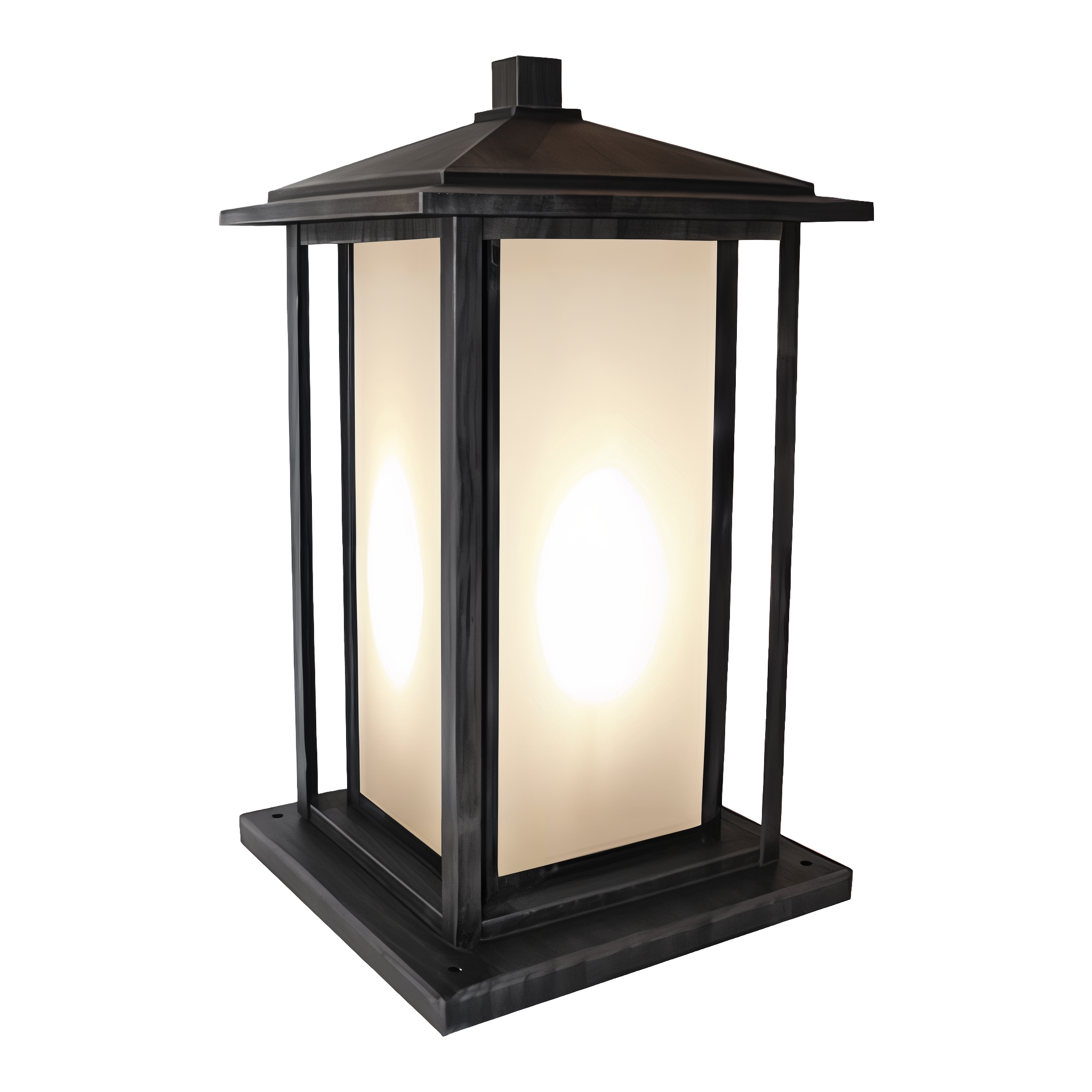 Tru-Scapes Noble Pillar Light TS-PL102 — Antique Brushed Bronze powder-coat aluminum, frosted glass, RGBCW Tunable LED, studio view #Bronze#Tunable