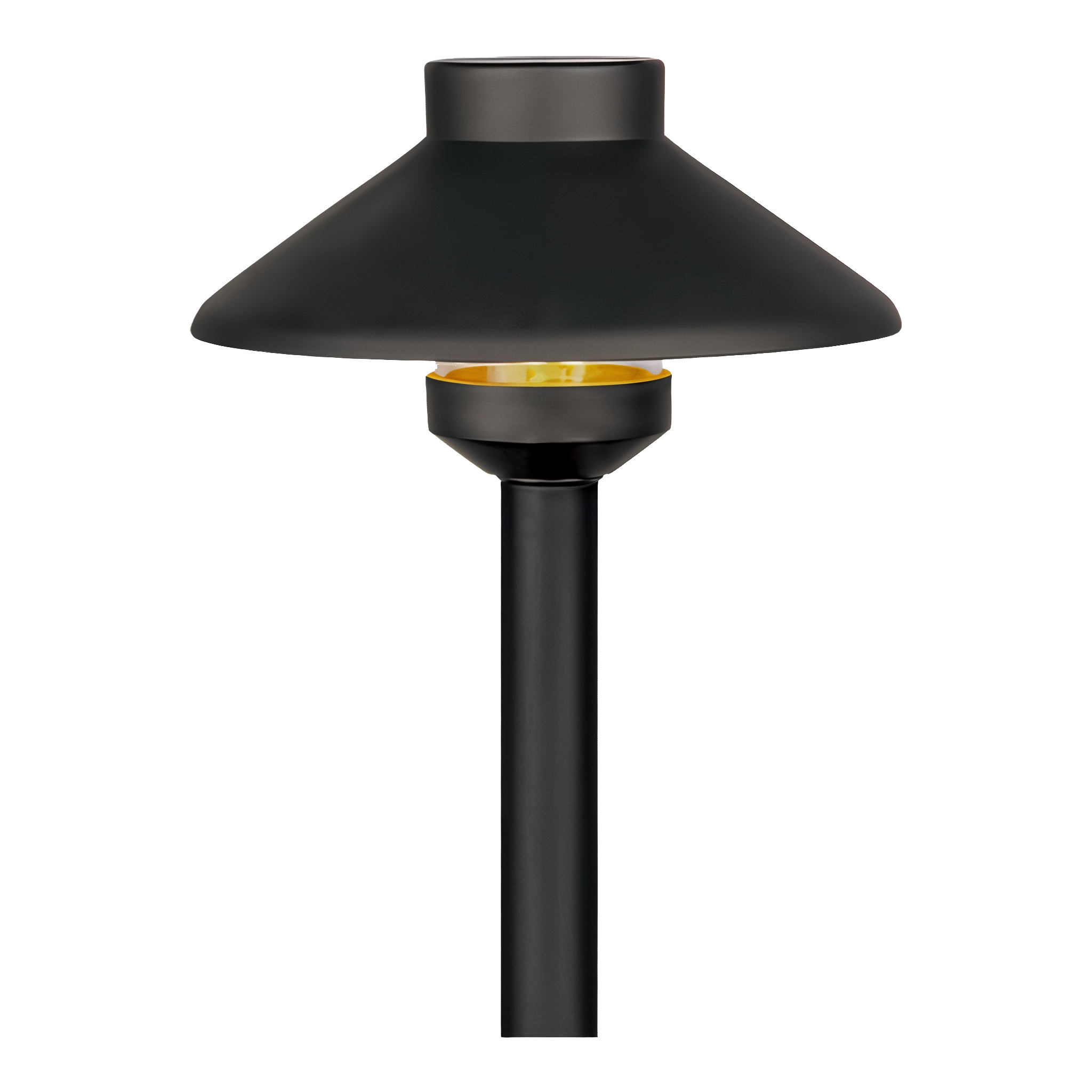 Tru-Scapes Traditional Path Light TS-B301 — Black powder-coat solid brass, G4 LED 2700K warm white, studio view #Black#2700K
