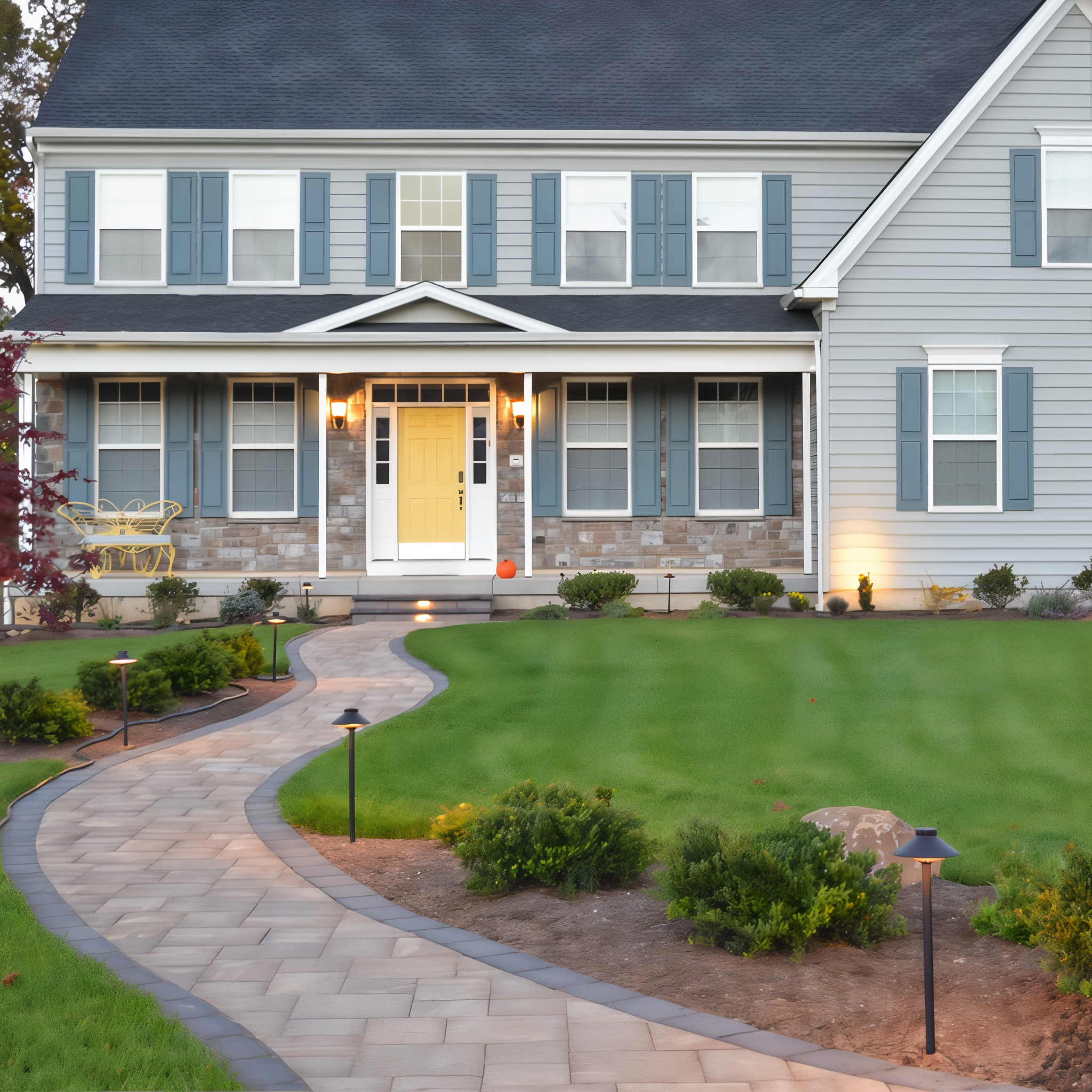 Tru-Scapes Traditional Path Light TS-B301 — installed along walkway in landscape bed
