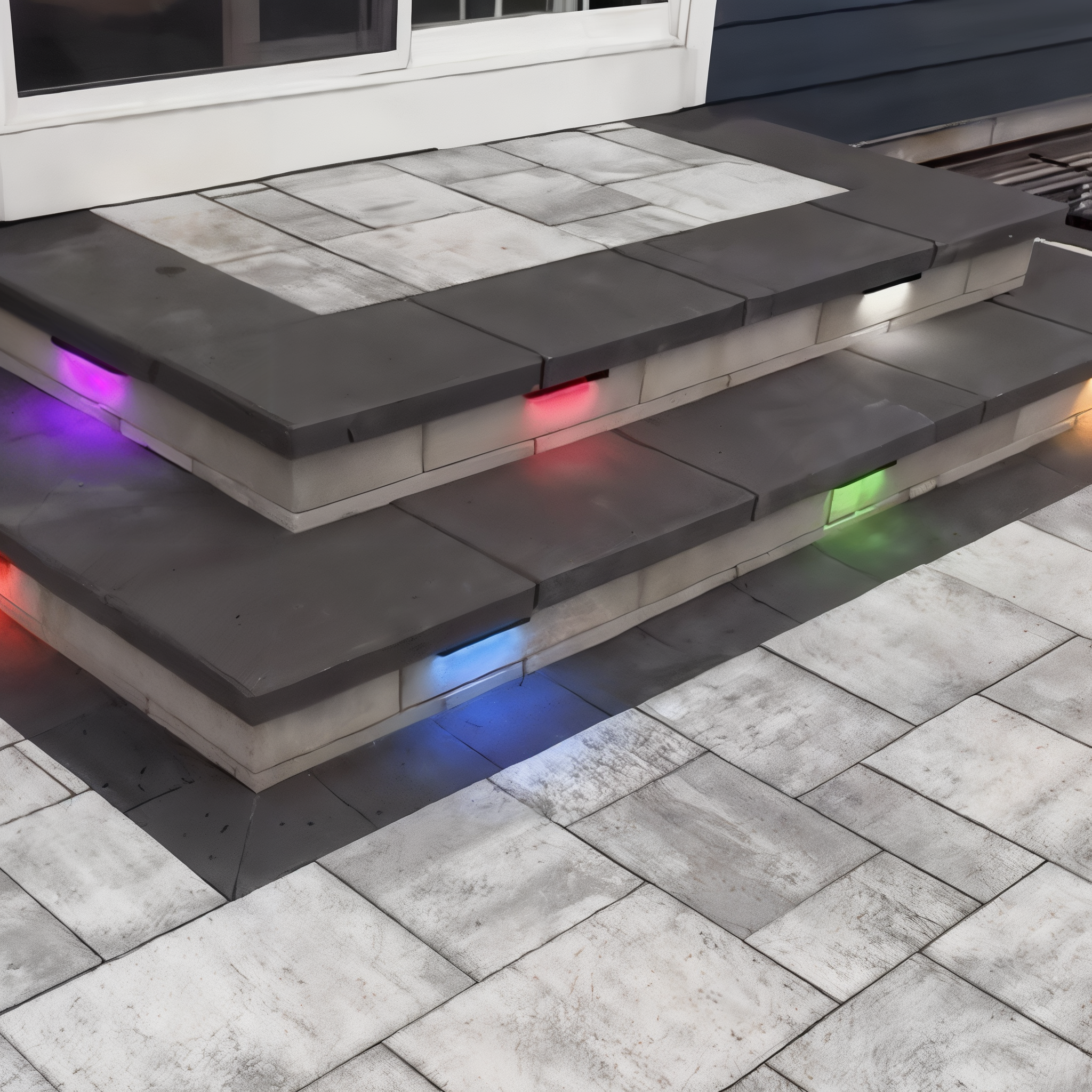 Tru-Scapes TS-A6000C color-changing hardscape light installed