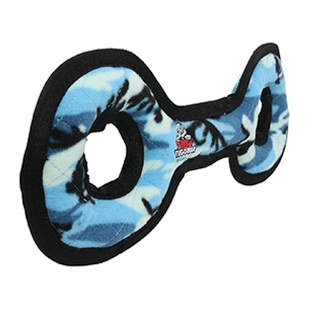 Tuffy Tug-O-War Dog Toy Camo Blue three-quarter view