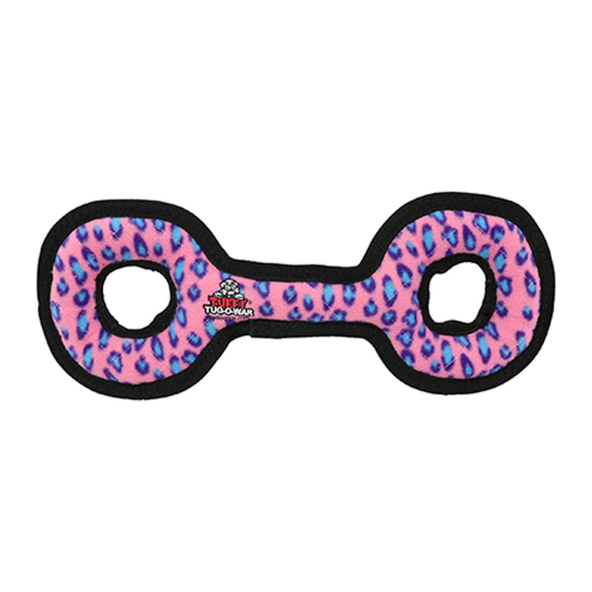 Tuffy Tug-O-War Dog Toy Pink Leopard front view