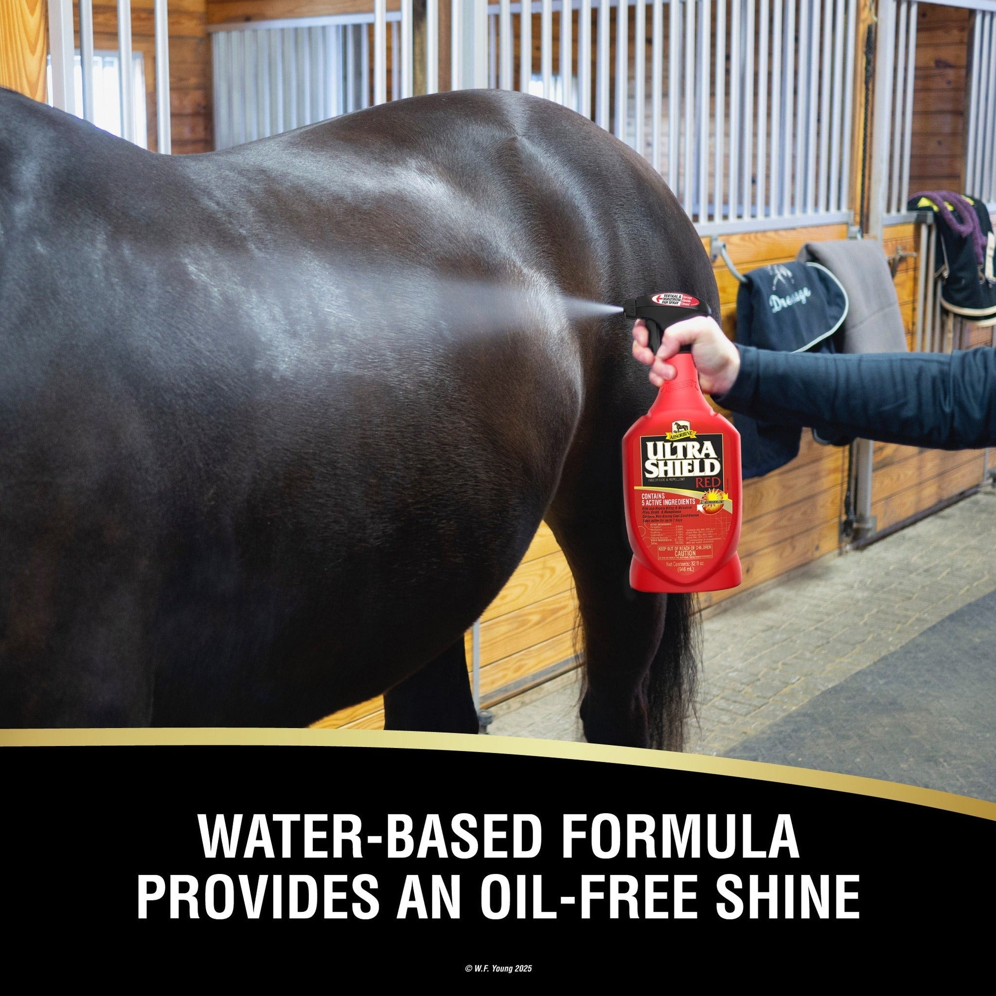 UltraShield Red insecticide and repellent, water-based formula provides an oil-free shine