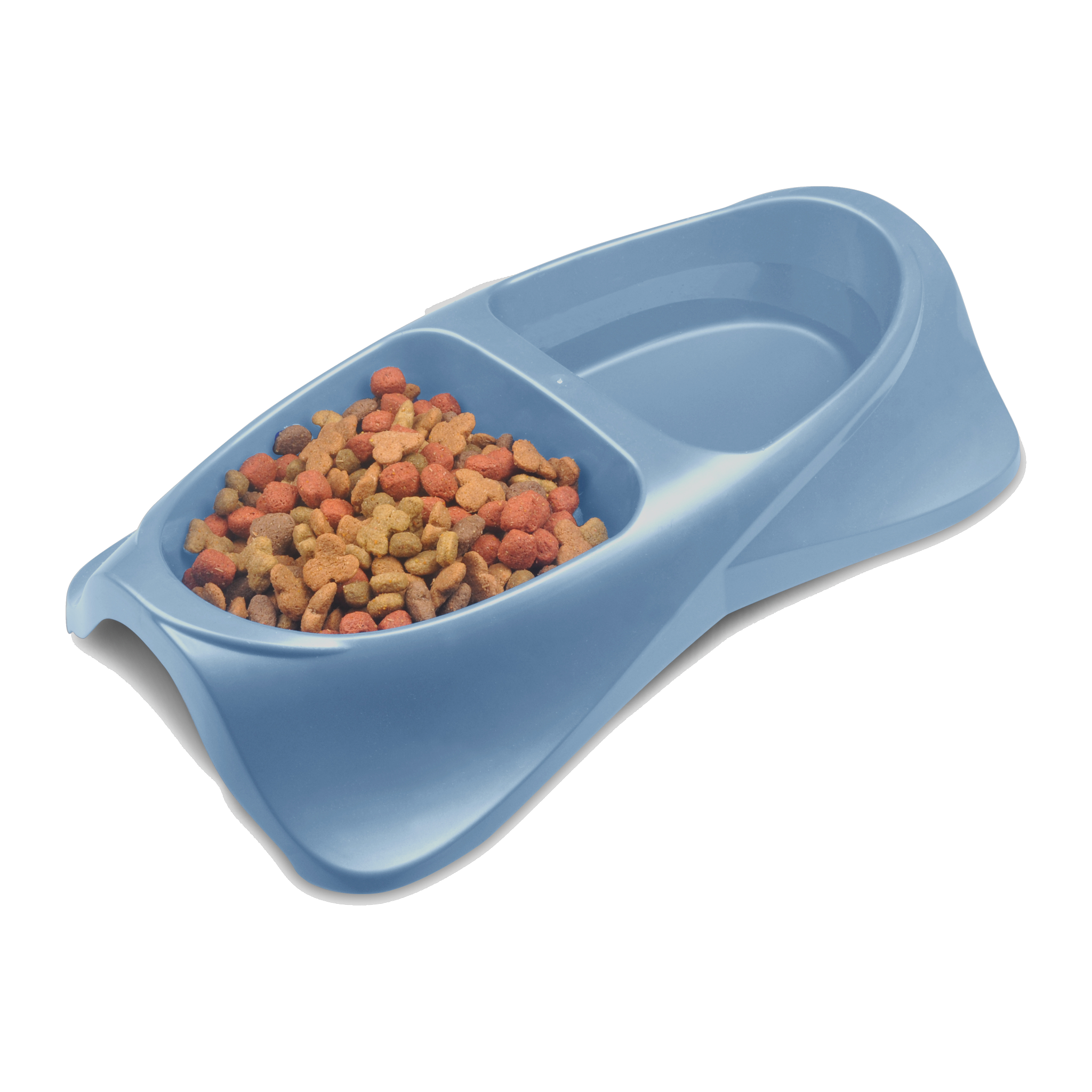 Van Ness Lightweight Double Dish Large 50 oz with kibble in one bowl