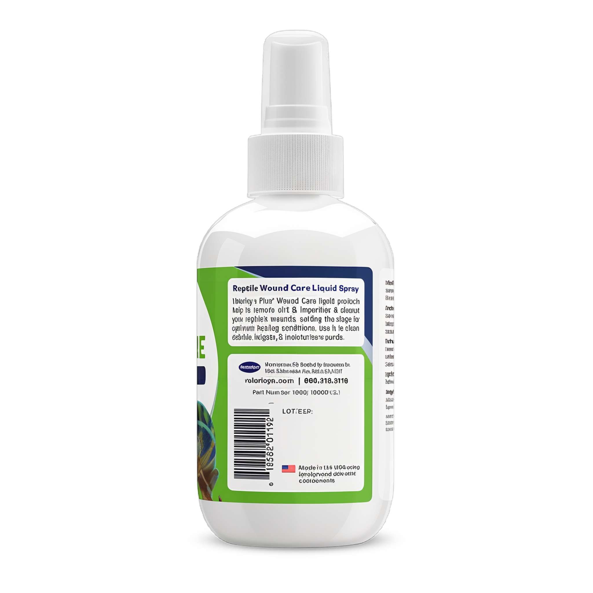 Vetericyn Plus Antimicrobial Reptile Care Spray back label with ingredients