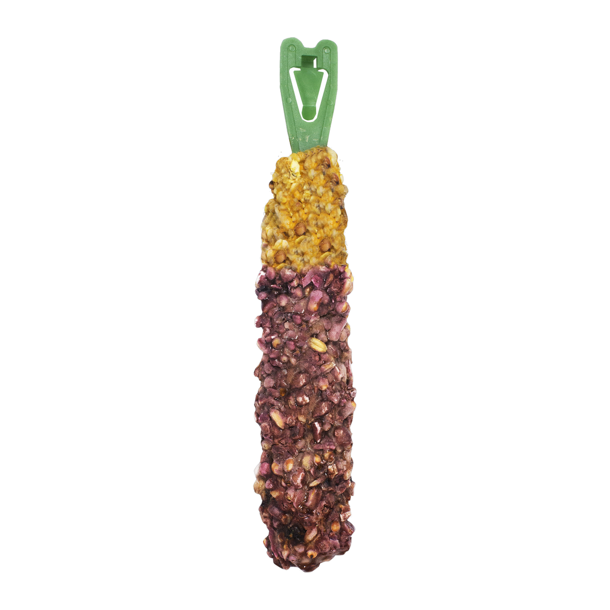 Single Vitakraft wild berry Crunch Stick with green cage clip