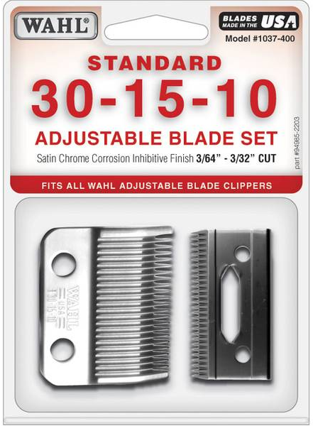 Wahl Satin Chrome Replacement Clipper Blade Set