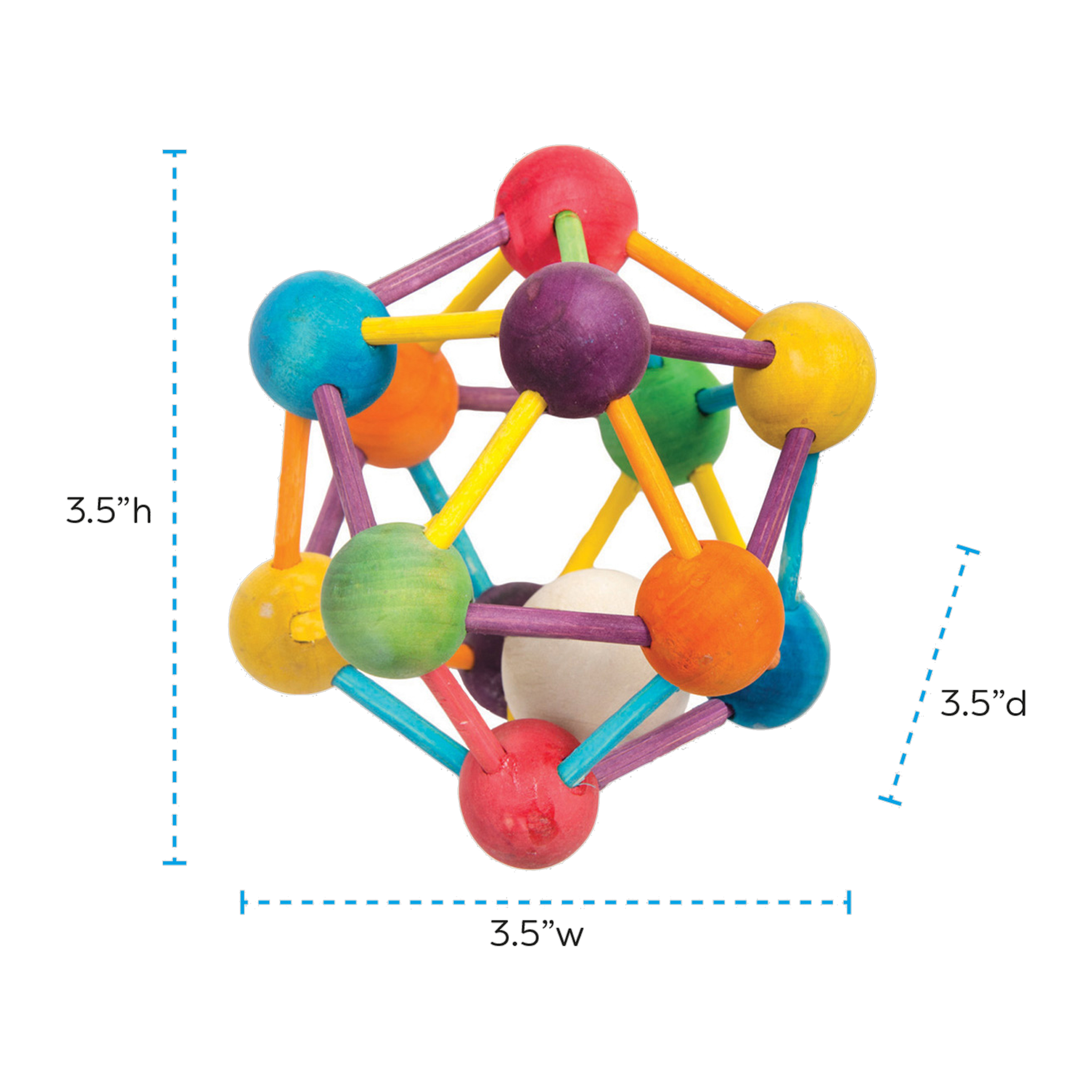 Ware Atomic Ball dimensions: 3.5 inches wide, deep, and high