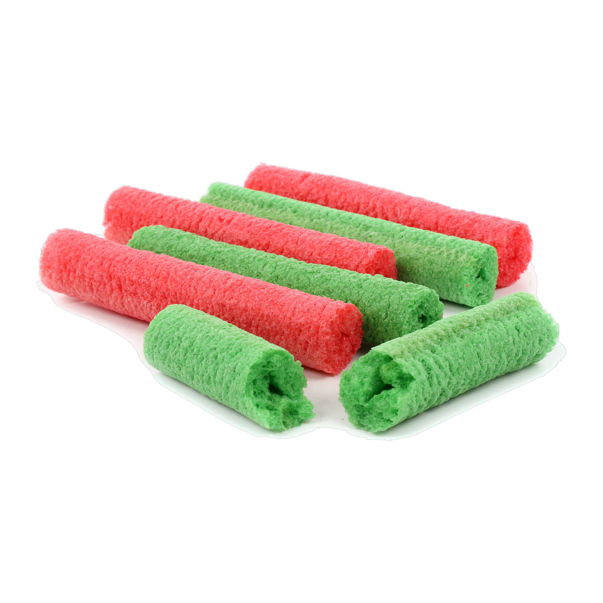 Large Critter Pops rice chews showing hollow crunchy texture