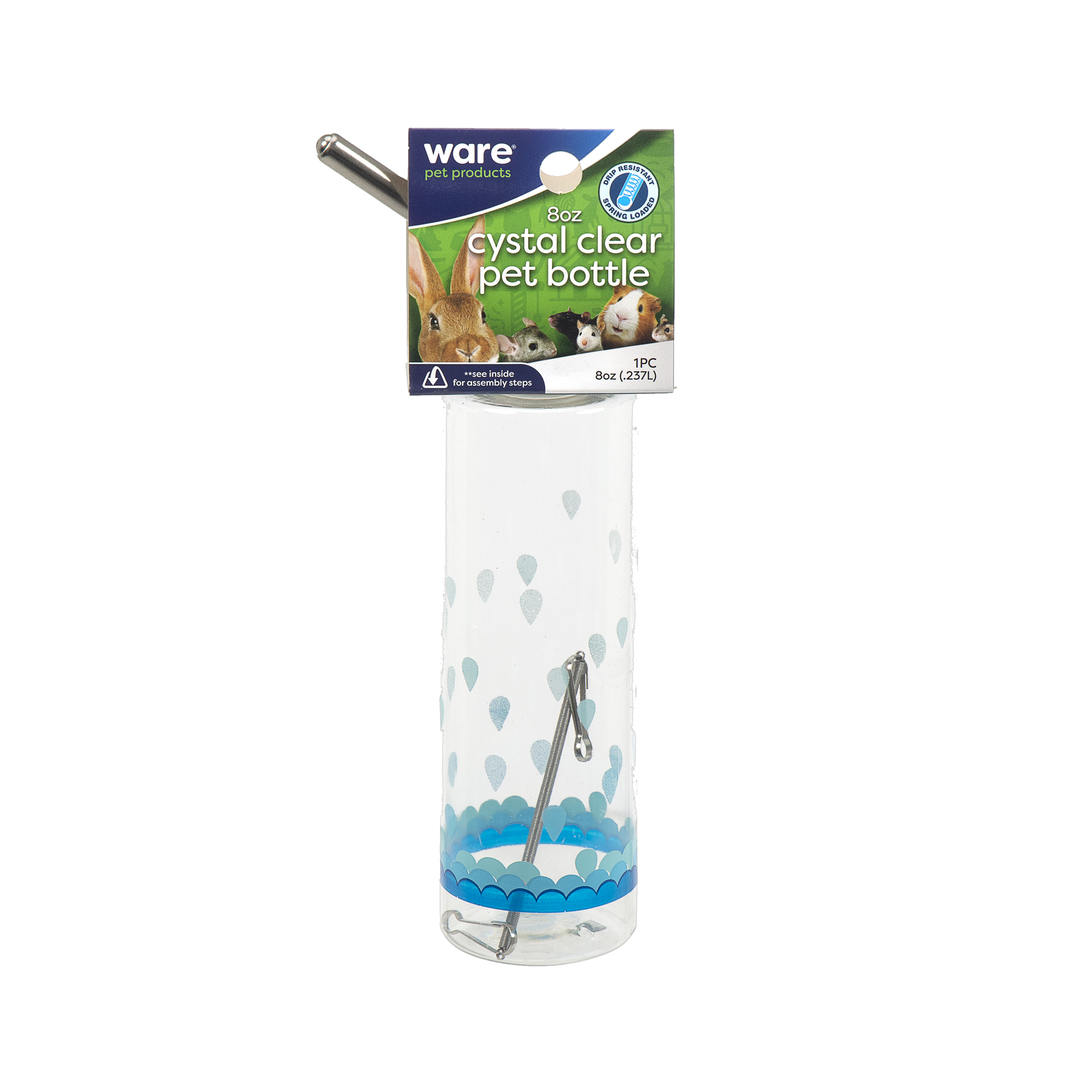 Ware Crystal Clear Pet Bottle 8 oz with header card
