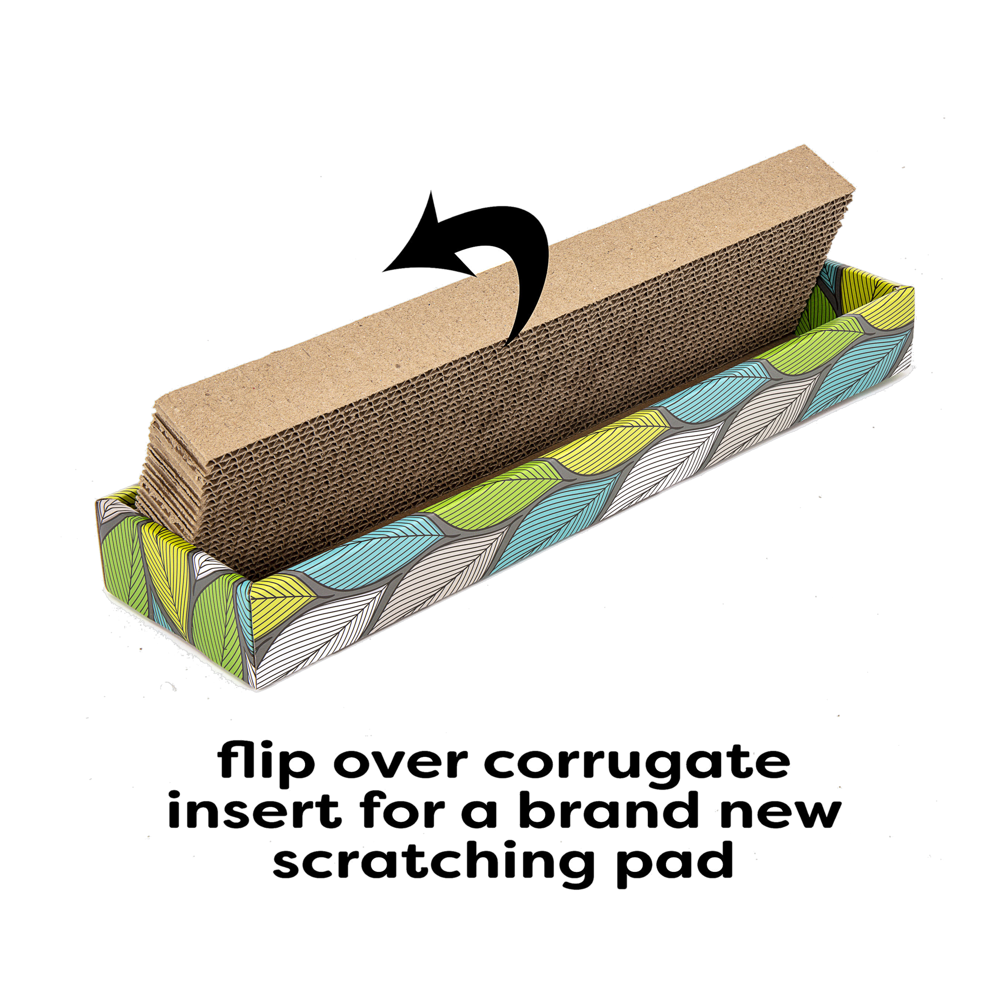 Flip the Sit-N-Scratch corrugate insert for a brand-new scratching pad