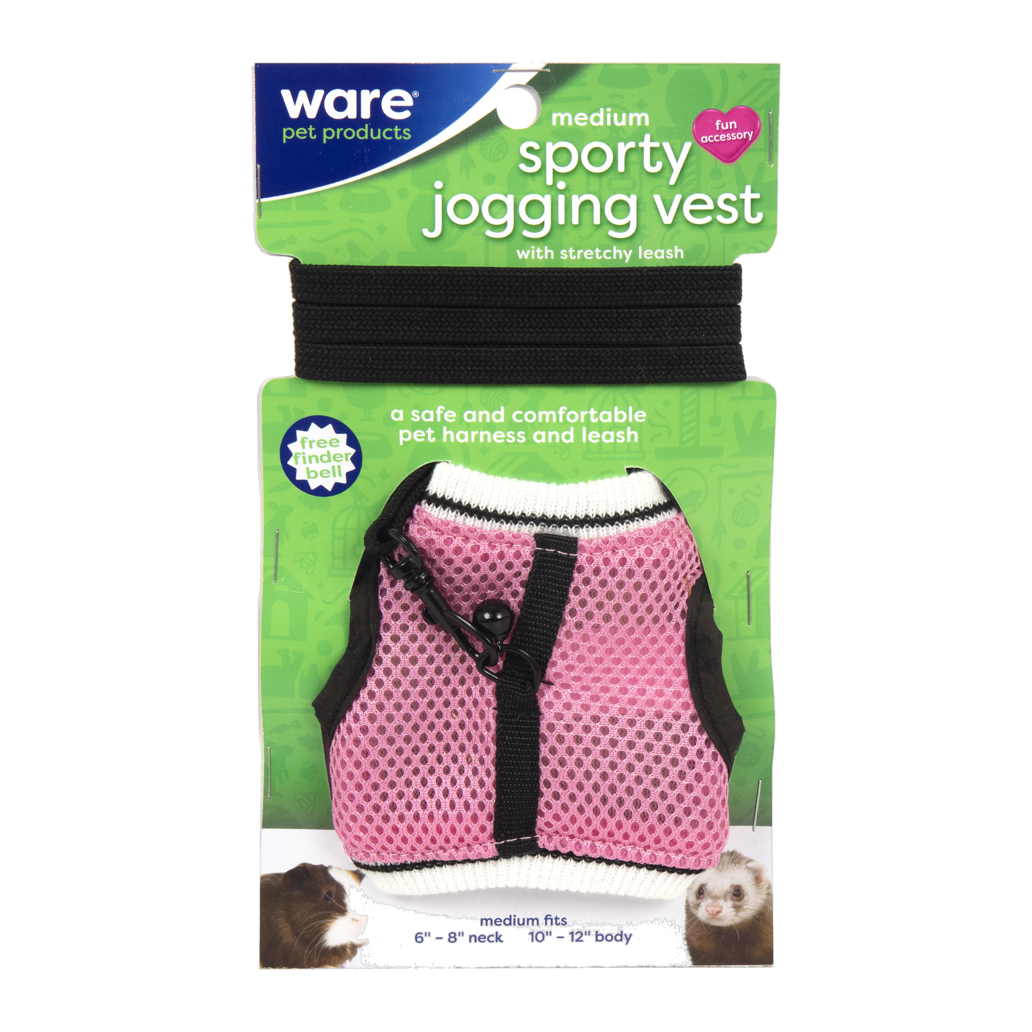 Ware Sporty Jogging Vest small pet harness and stretchy leash, Medium