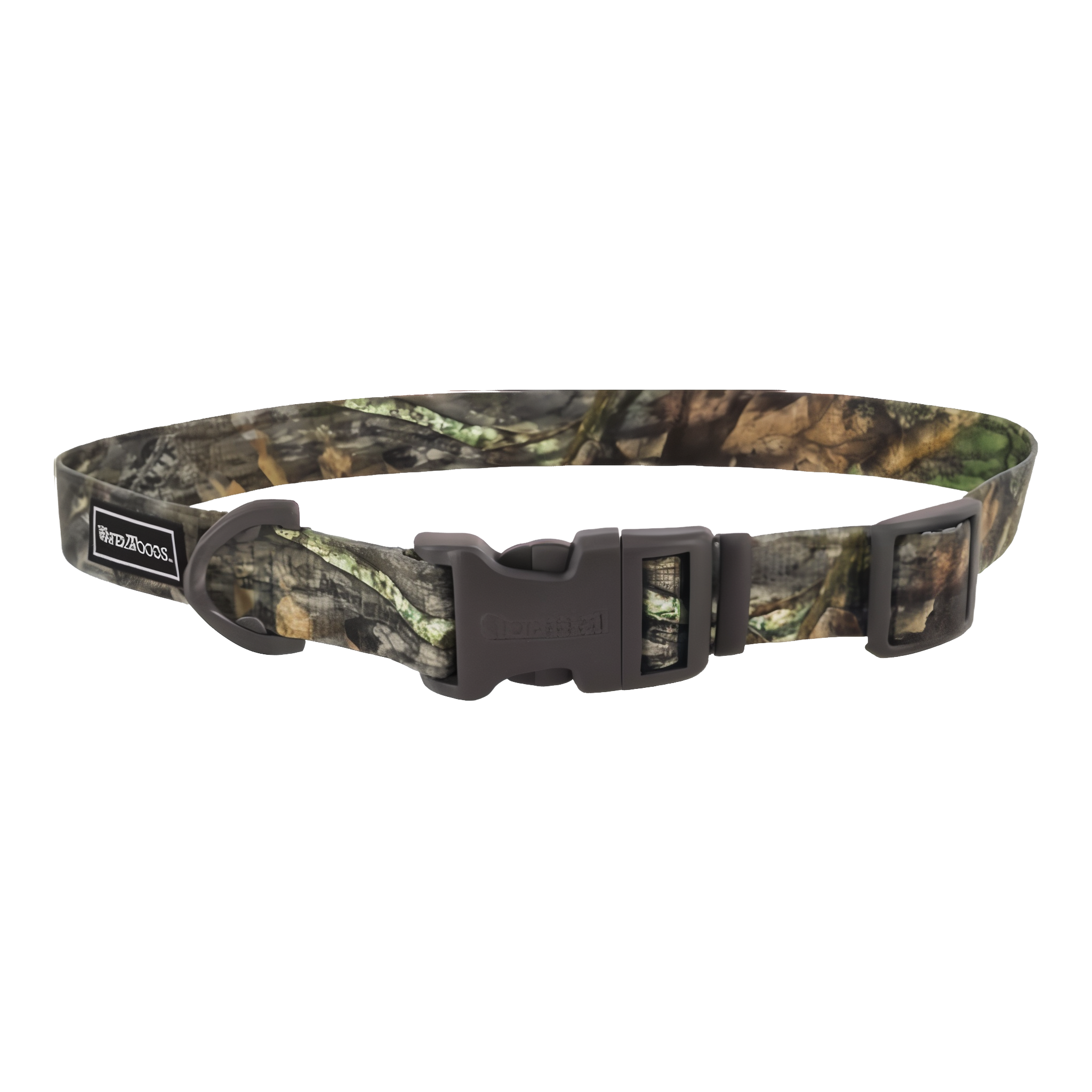 Water & Woods Adjustable Dog Collar in Mossy Oak Camo, size Large.