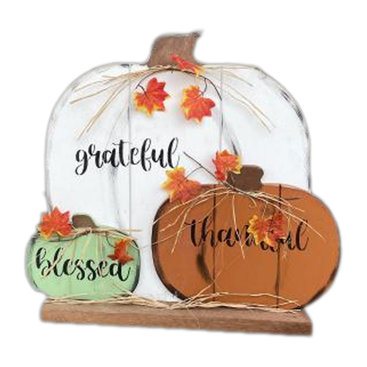 3 Pumpkin Set — Amish handmade wooden fall decor by Woodland Country Creations