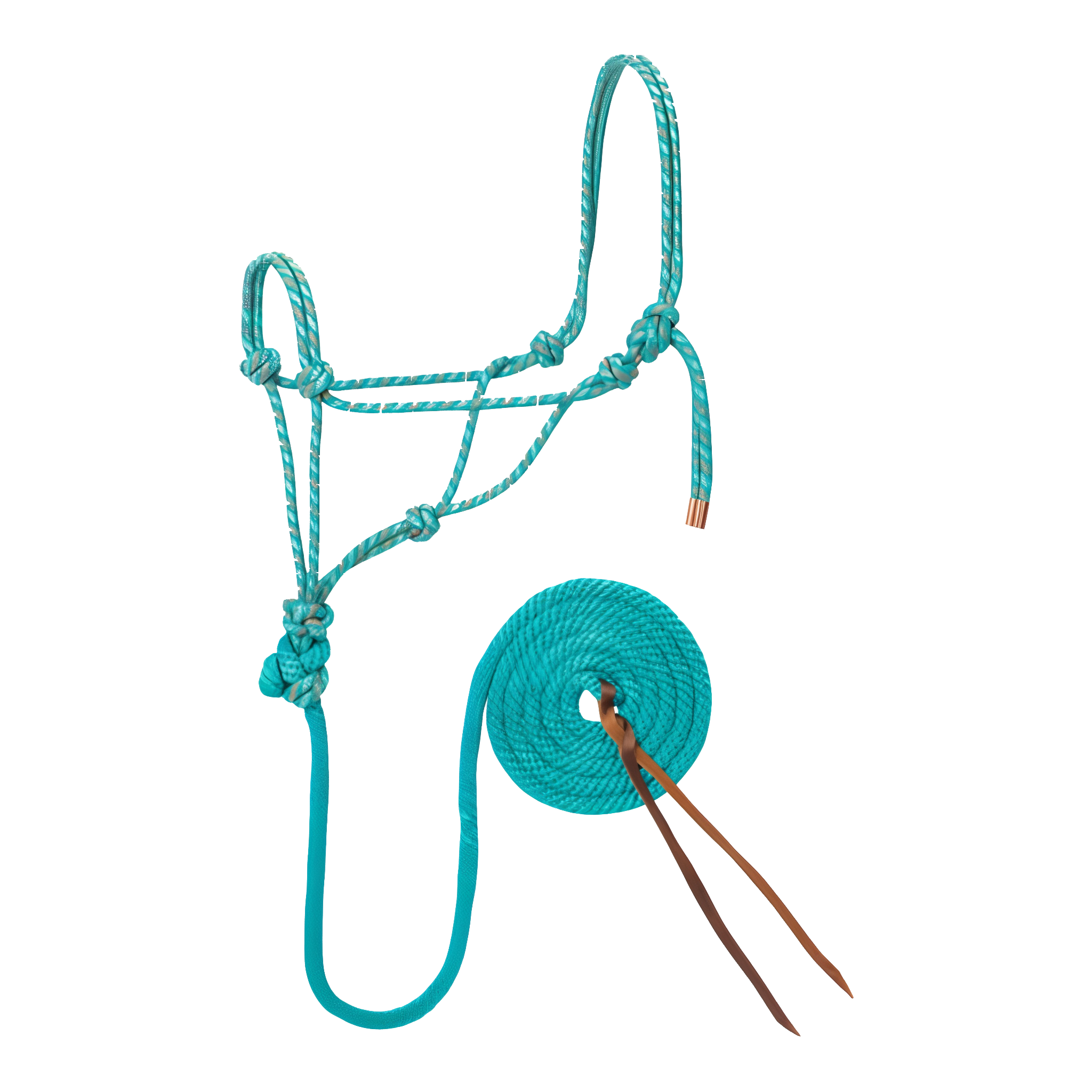 Diamond Braid Roper Halter with Lead