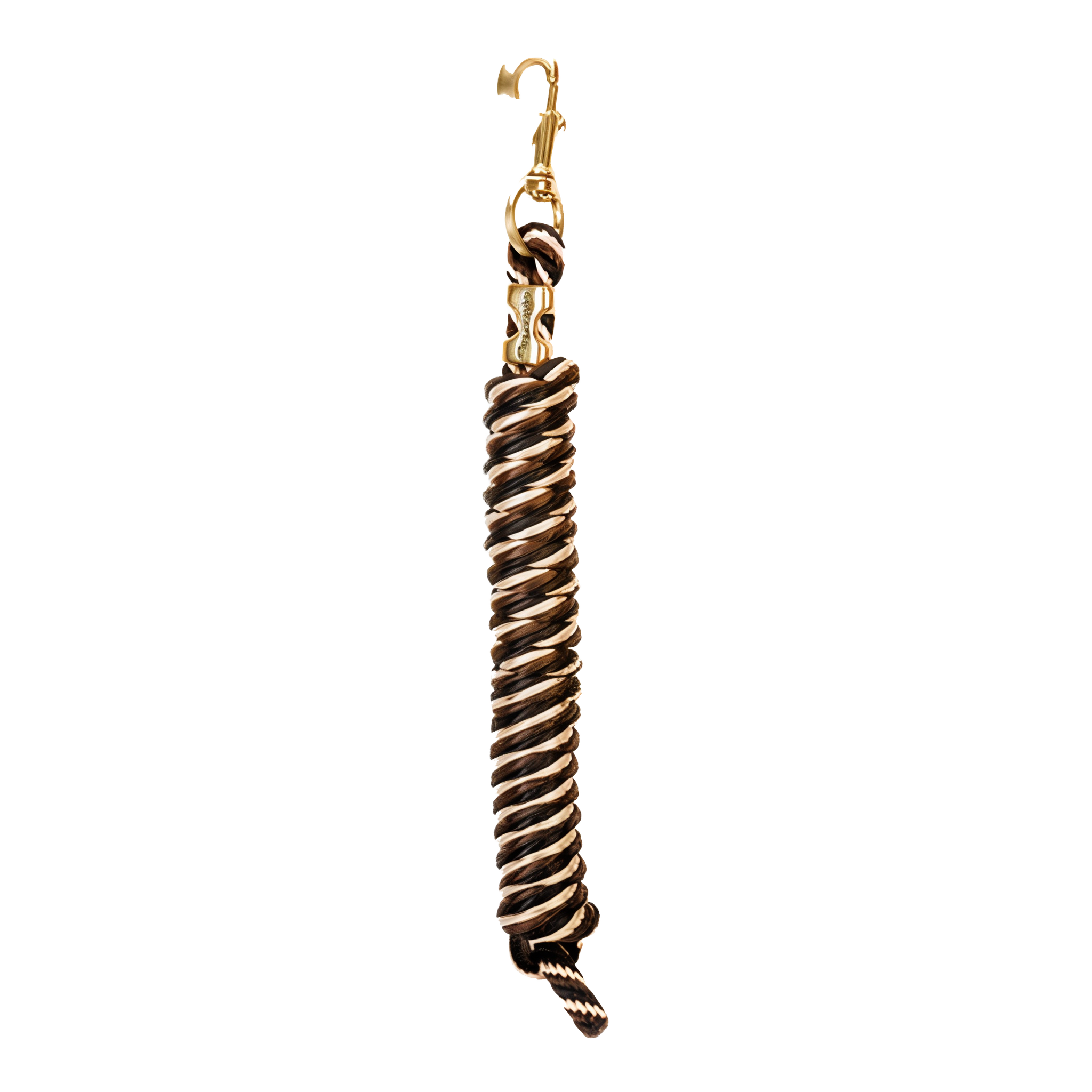 Weaver Tack Horse Poly Lead Rope with Solid Brass Snap, Black, Brown and Tan, 10 foot