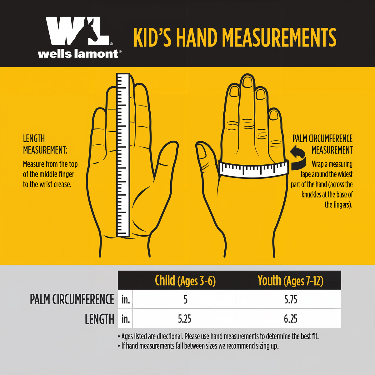 Wells Lamont Kid's Nitrile Coated Grip Gloves -- diagram