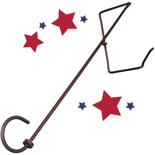 What D Hook Garden Display Hook, a no-drill clamp-on hook for hanging garden flags and decor on square posts