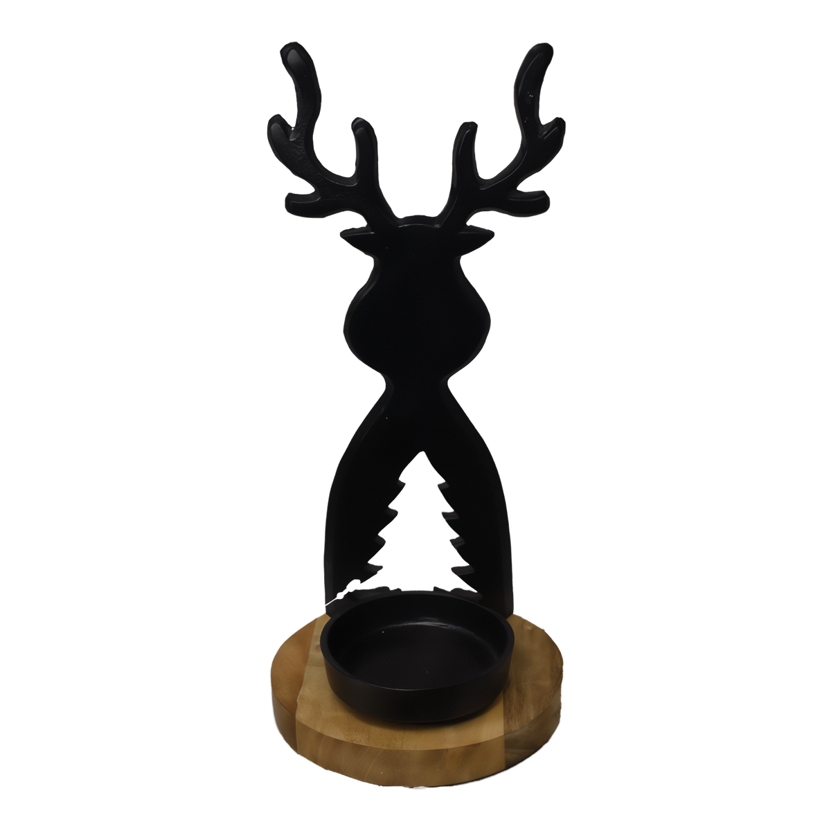 Wholesale Home Decor Black Moose on a Wood Base 5x11 in -- product image