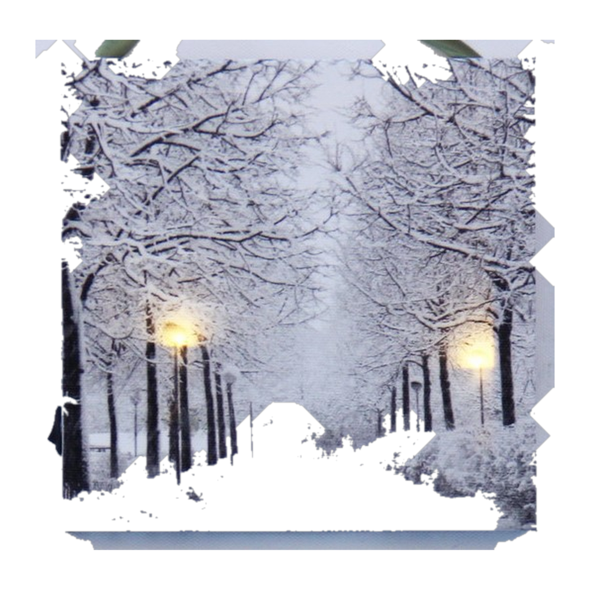 Wholesale Home Decor Winter Lights 2 LED Canvas 6x6 in -- product image